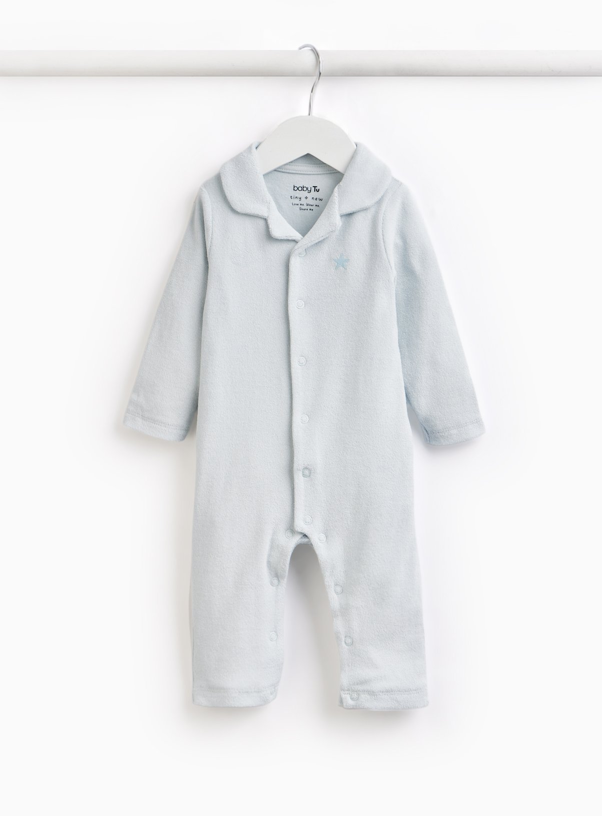 Blue Towelling Romper 3-6 months