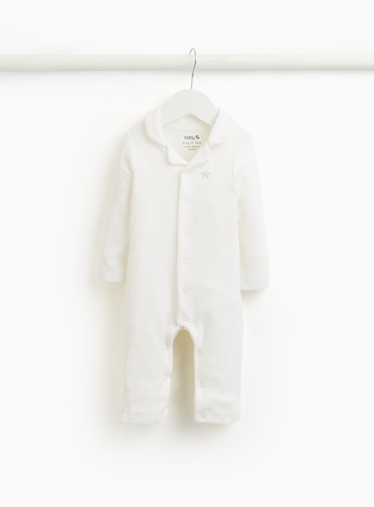 White Star Towelling Romper Newborn
