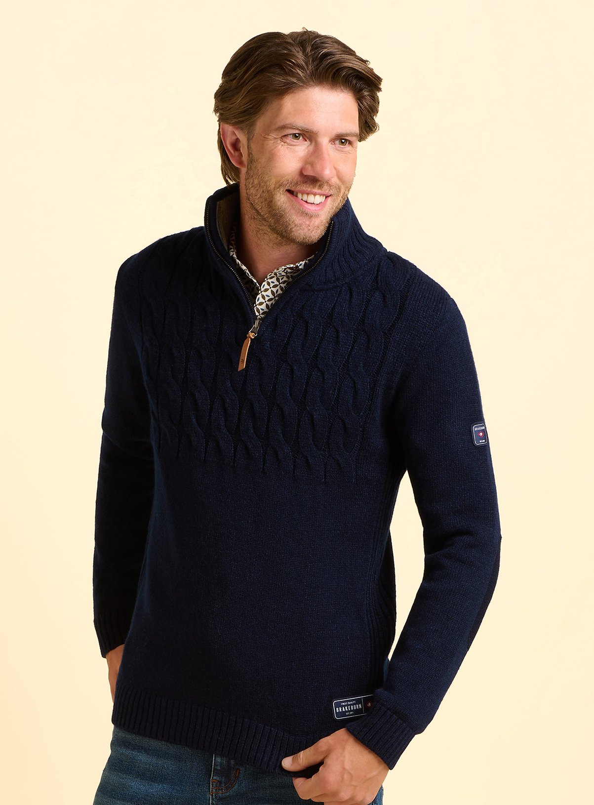 BRAKEBURN Ainsworth Knit 1/4 Zip Sweatshirt