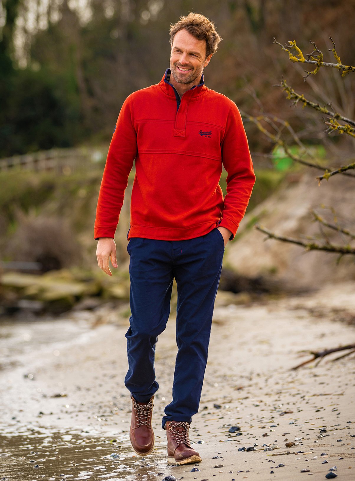 BRAKEBURN Worbarrow Quarter Zip Sweatshirt 
