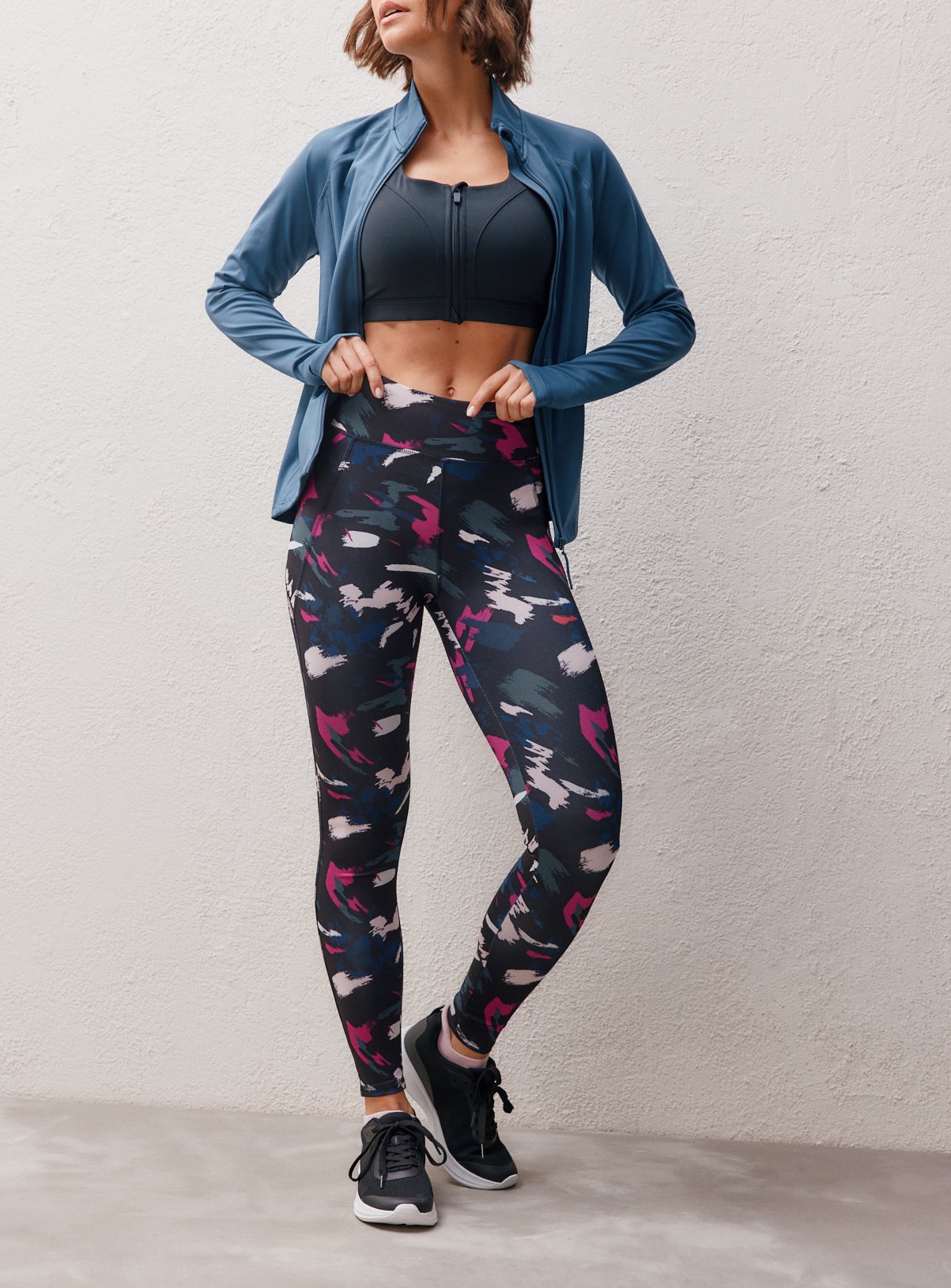 REAKTIV Brushstroke Printed High Waisted Everyday Legging 