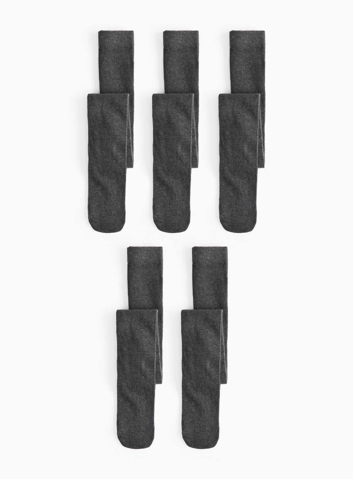 Grey Seamless Toe Tights 5 Pack 9-10 years