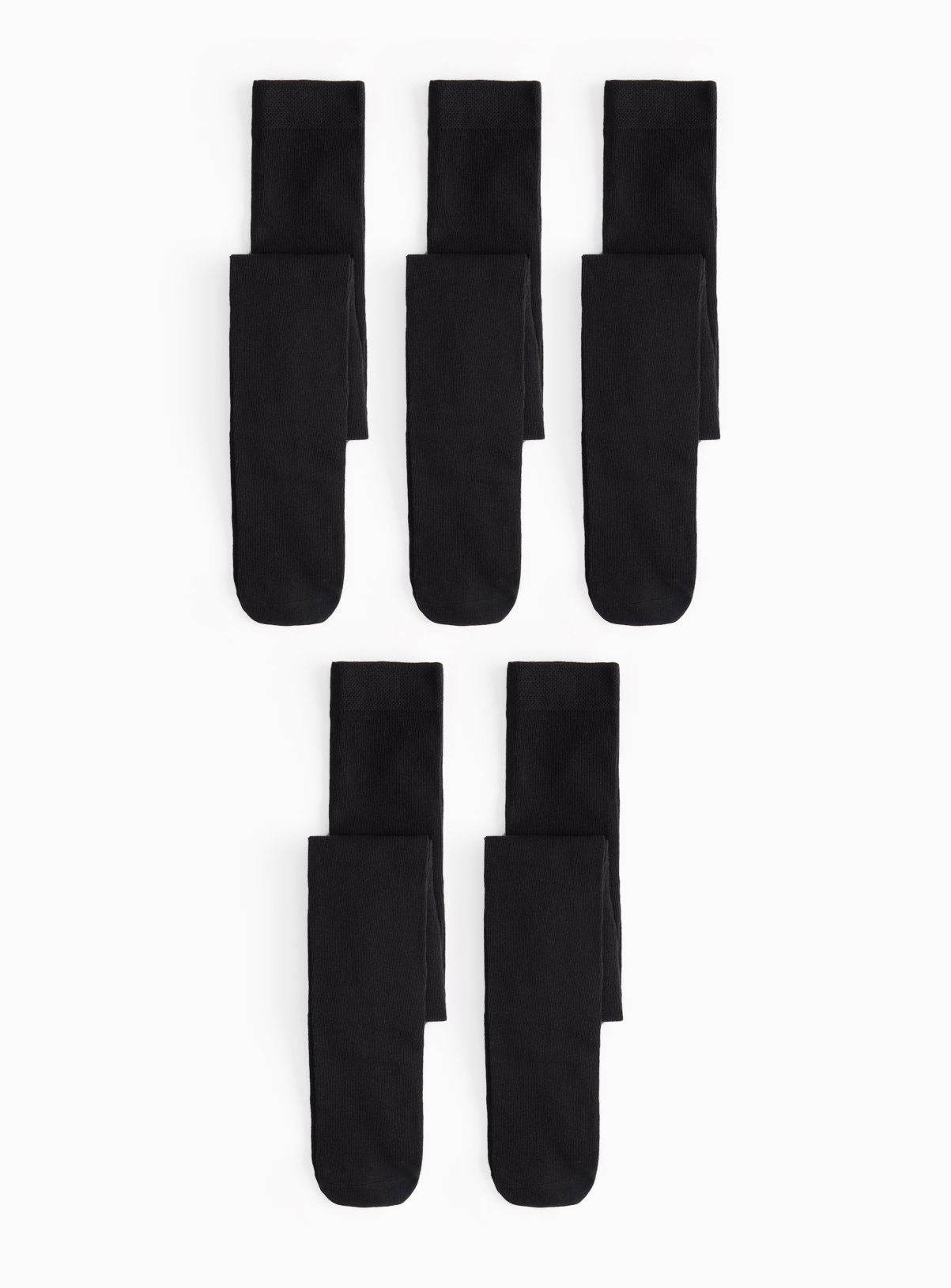 Black Seamless Toe Tights 5 Pack 3-4 years