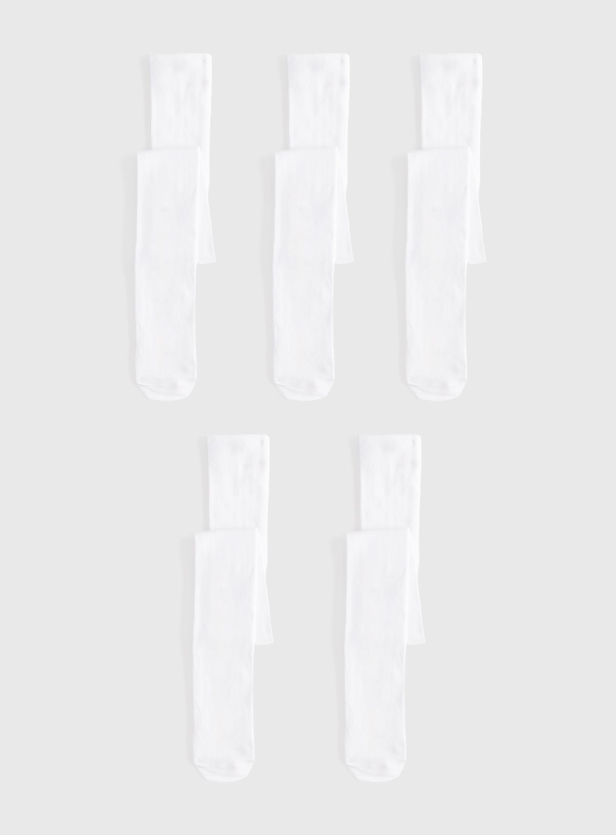 White Supersoft Seamless Toe Tights 5 Pack