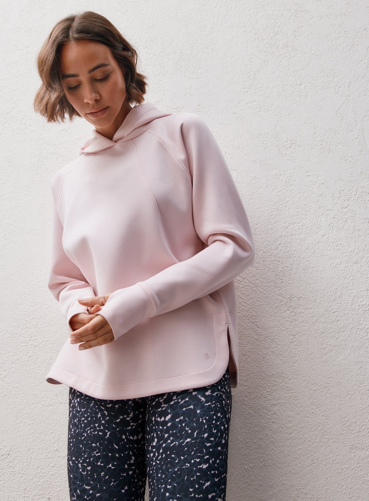 REAKTIV Pale Pink Scuba Seam Detail Hoodie XL