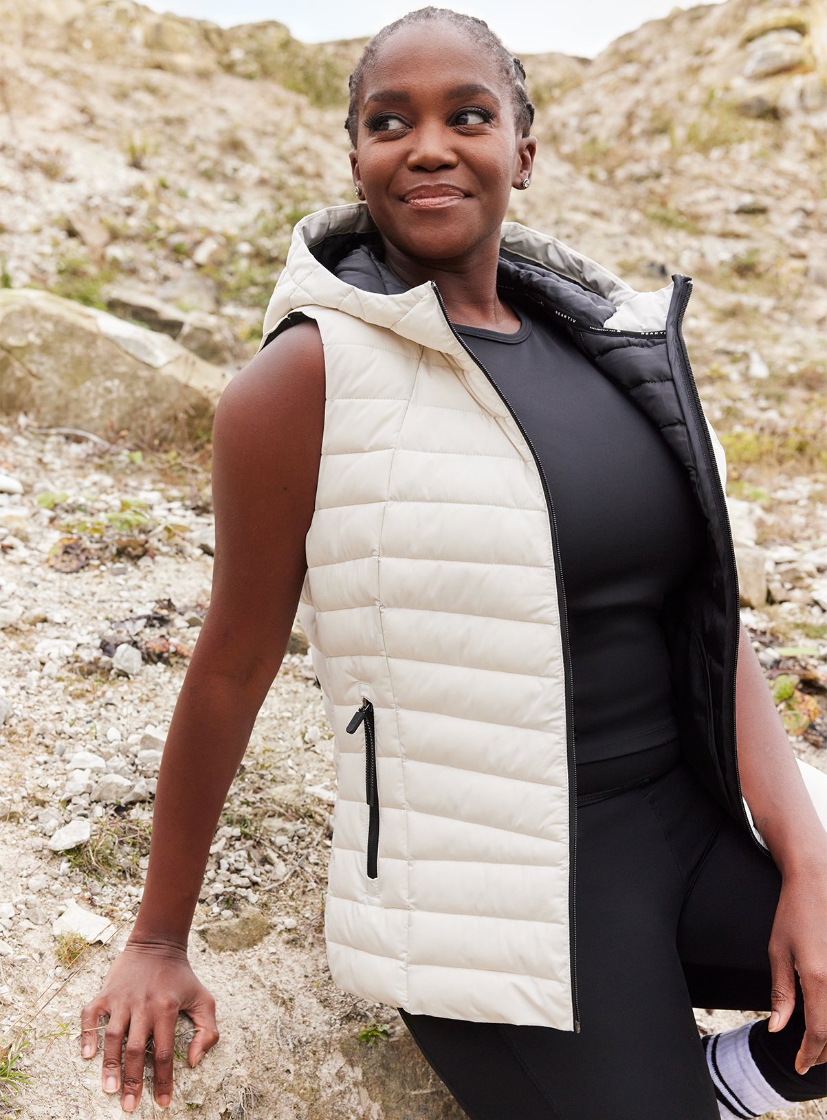 REAKTIV Cream Hooded Gilet XS