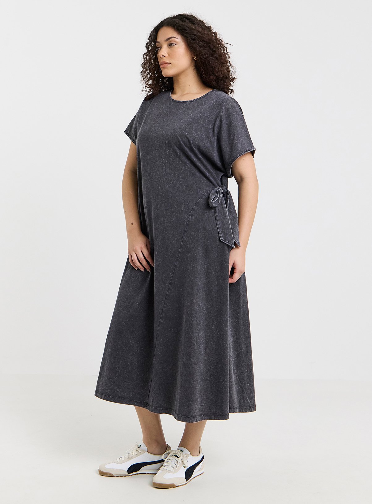 SIMPLY BE Acid Wash Tie Side Dress 22