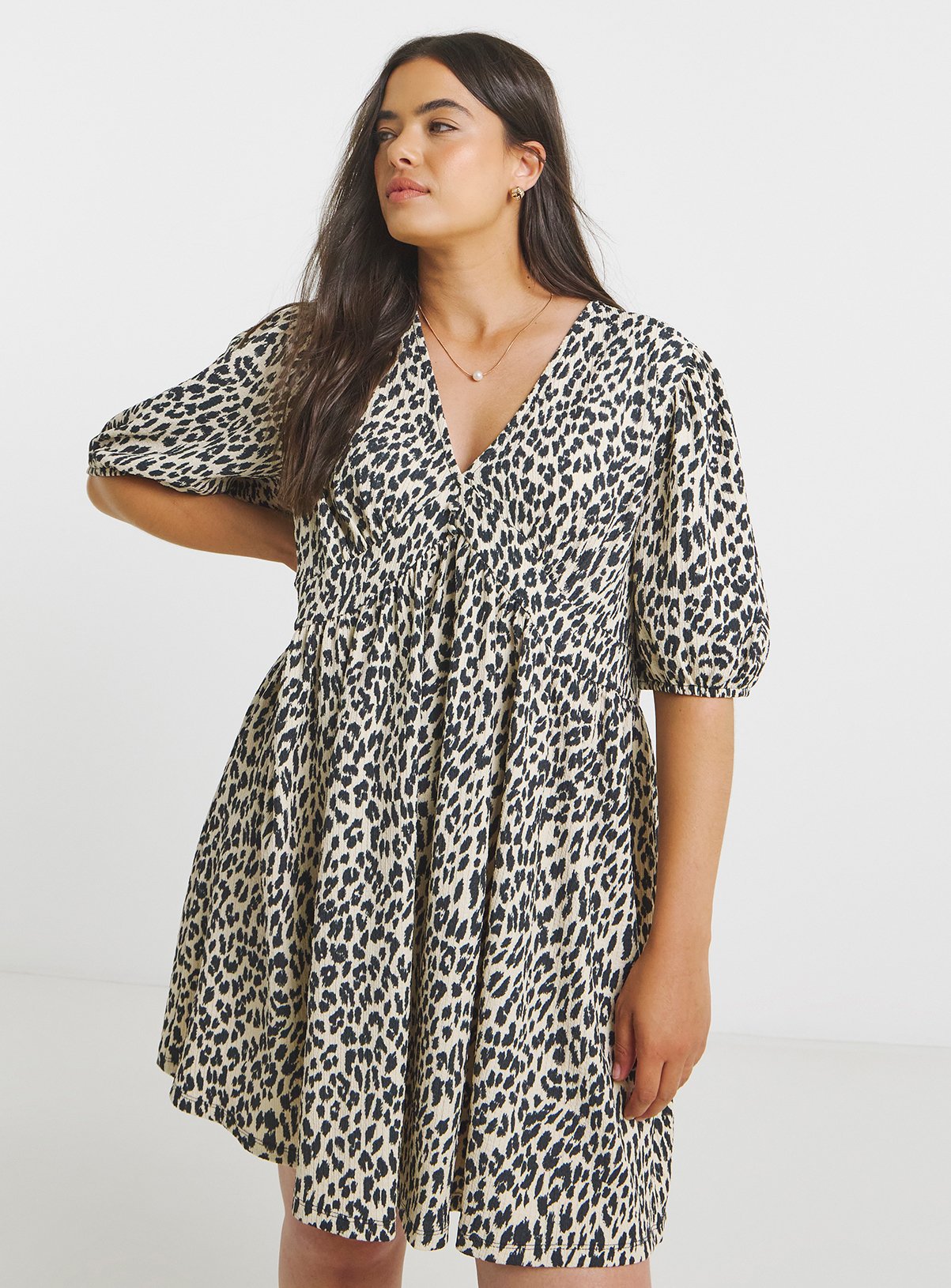 SIMPLY BE Waffle Waist Detail Skater Dress 