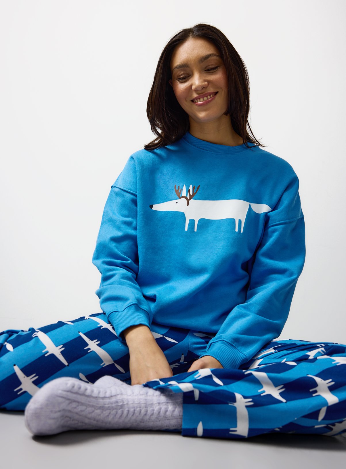 Tu X Scion Mr Fox Character Print Woven Pyjama Set 