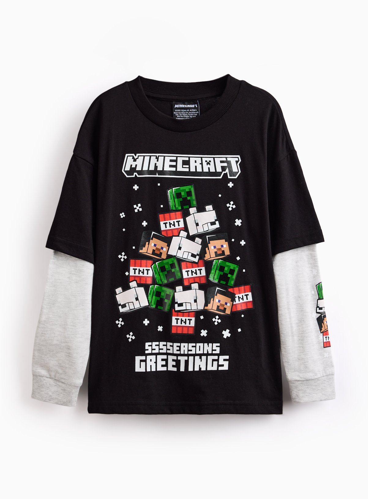 Minecraft Mock Sleeve Character Print Tee