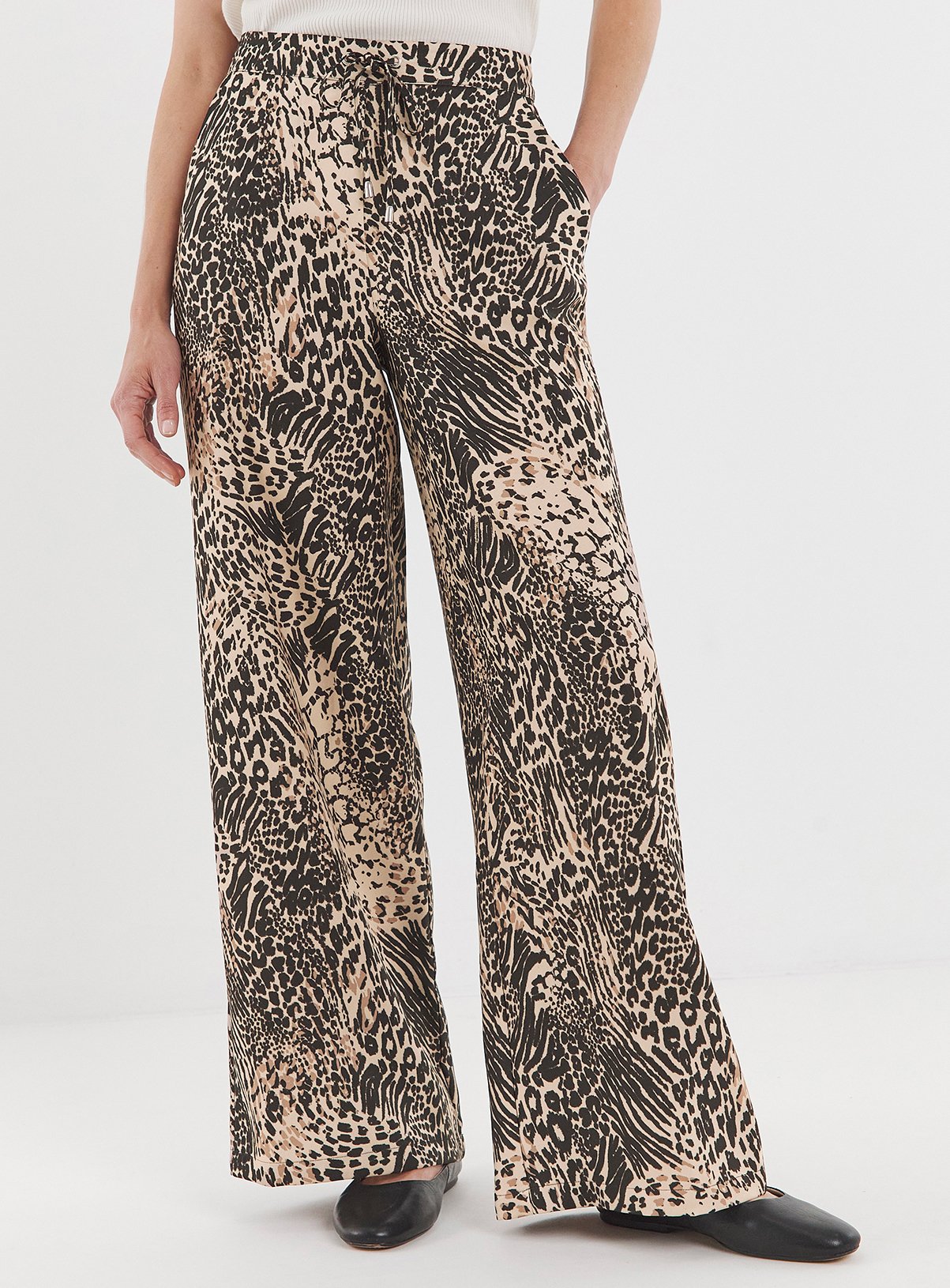 JD WILLIAMS Animal Print Wide Leg Trouser 