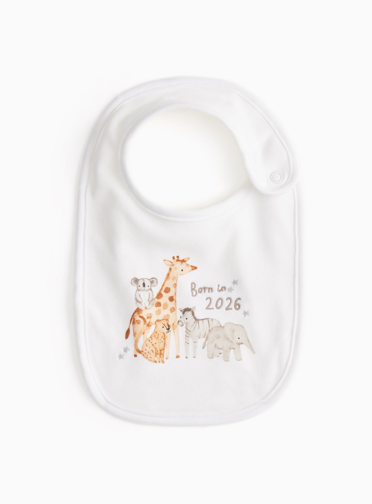 Safari Born in 2026 Slogan Bib One Size