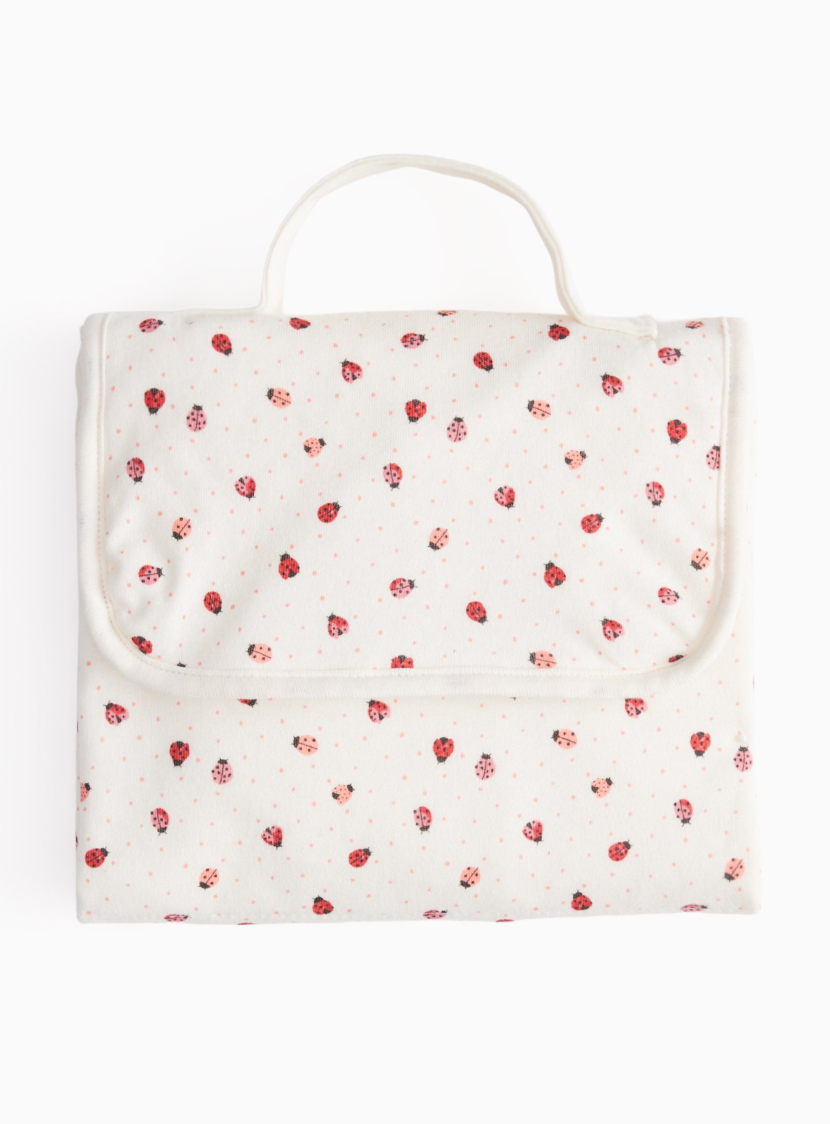 Cream Ladybird Print Travel Changing Mat One Size