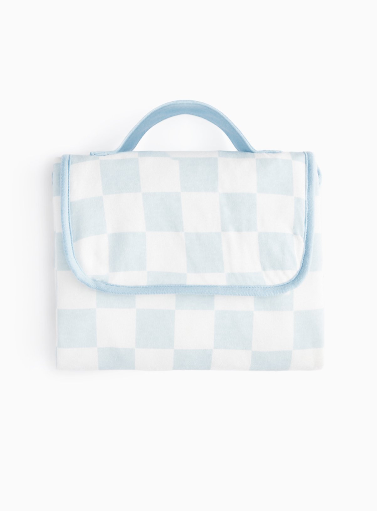 Blue Checkerboard Printed Travel Changing Mat One Size
