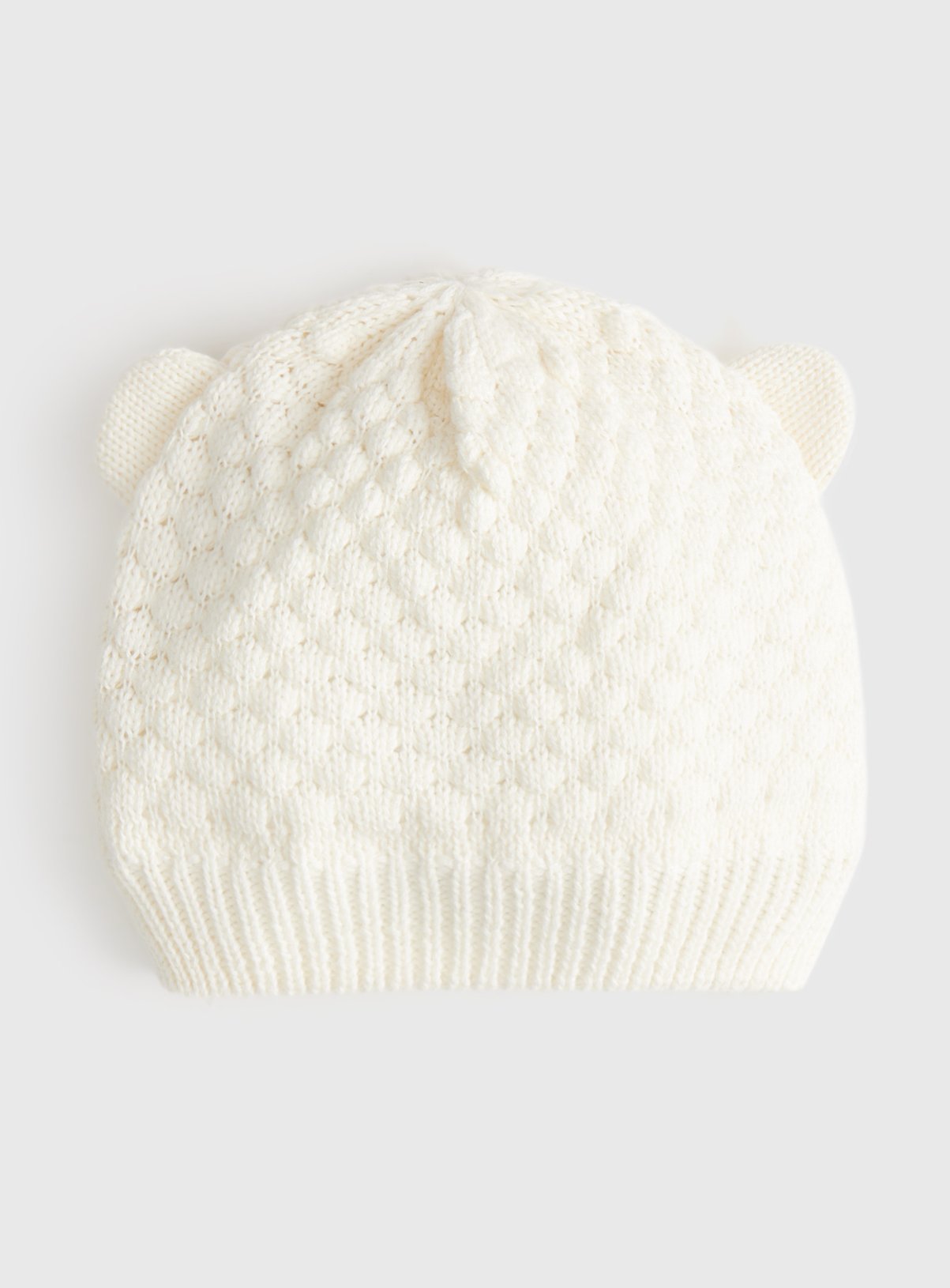 Unisex White Knitted Hat
