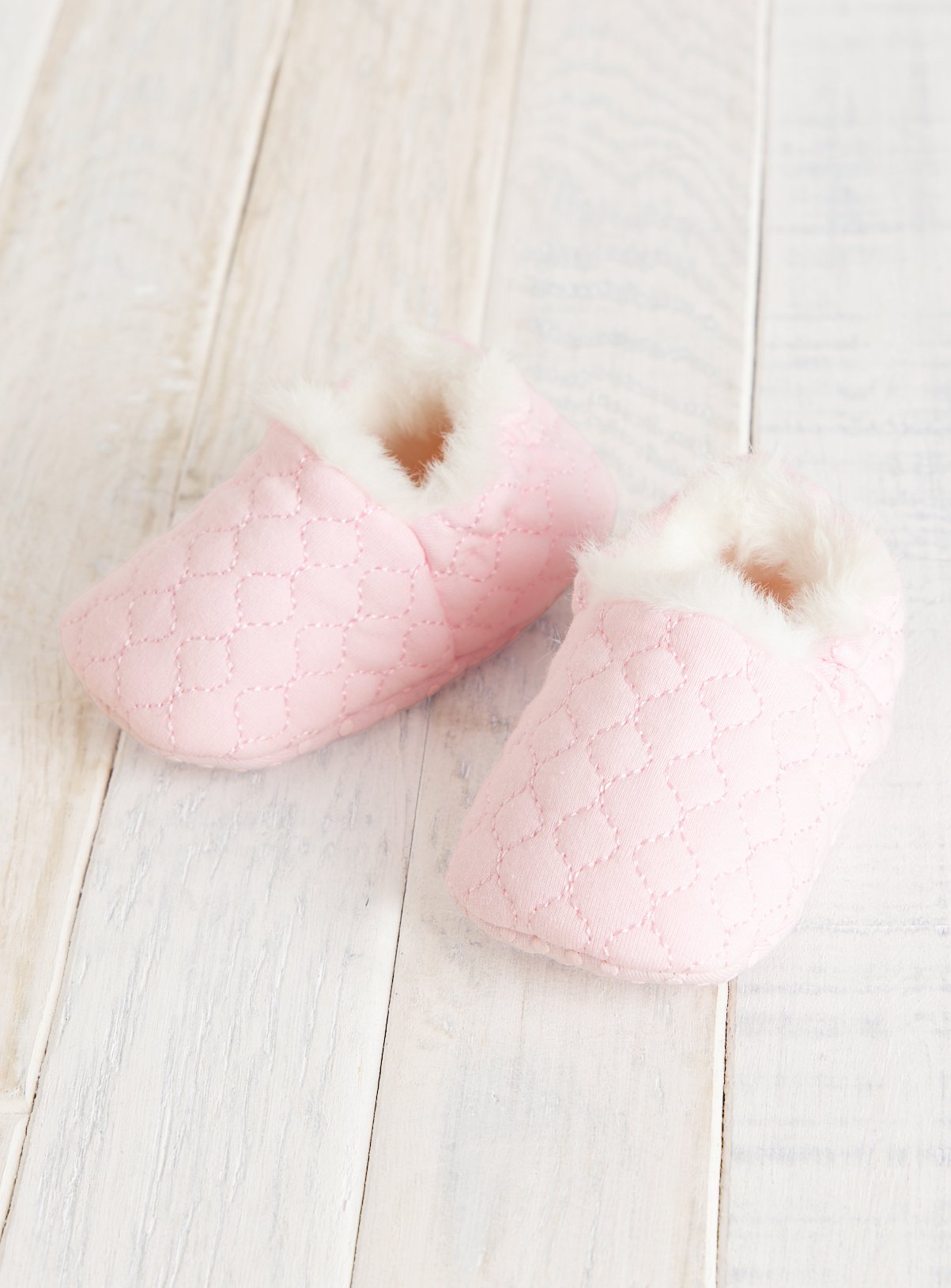 Pink Quilted Slippers 6-9 months