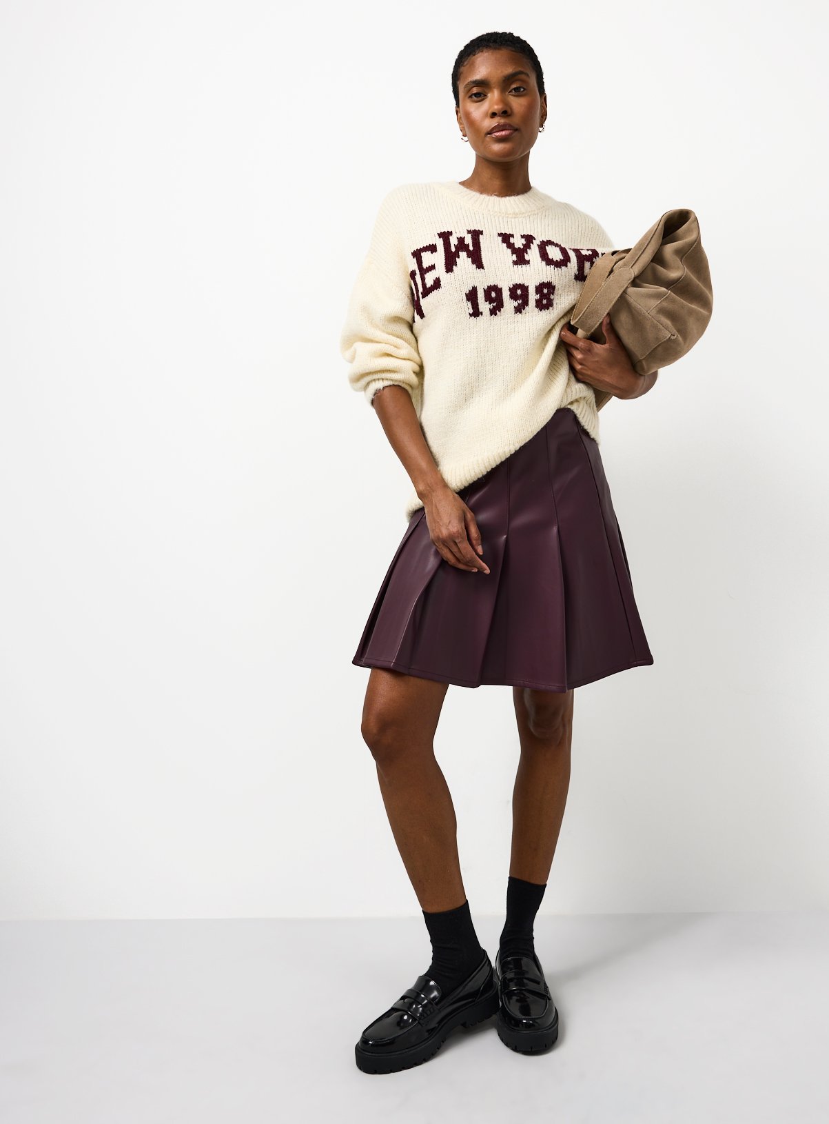 New York Slogan Knitted Crew Jumper 8