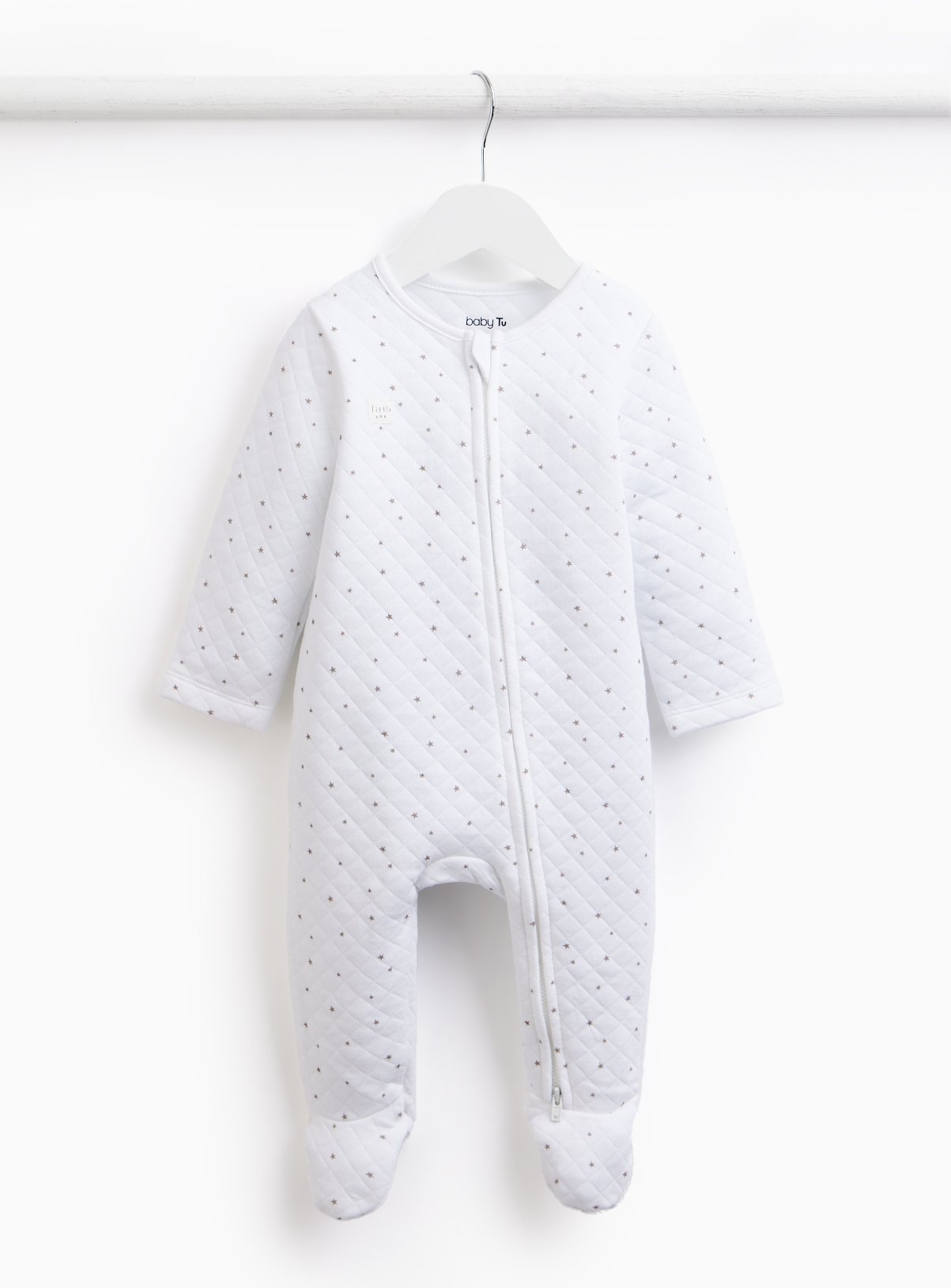 Star Print Quilted Sleepsuit 