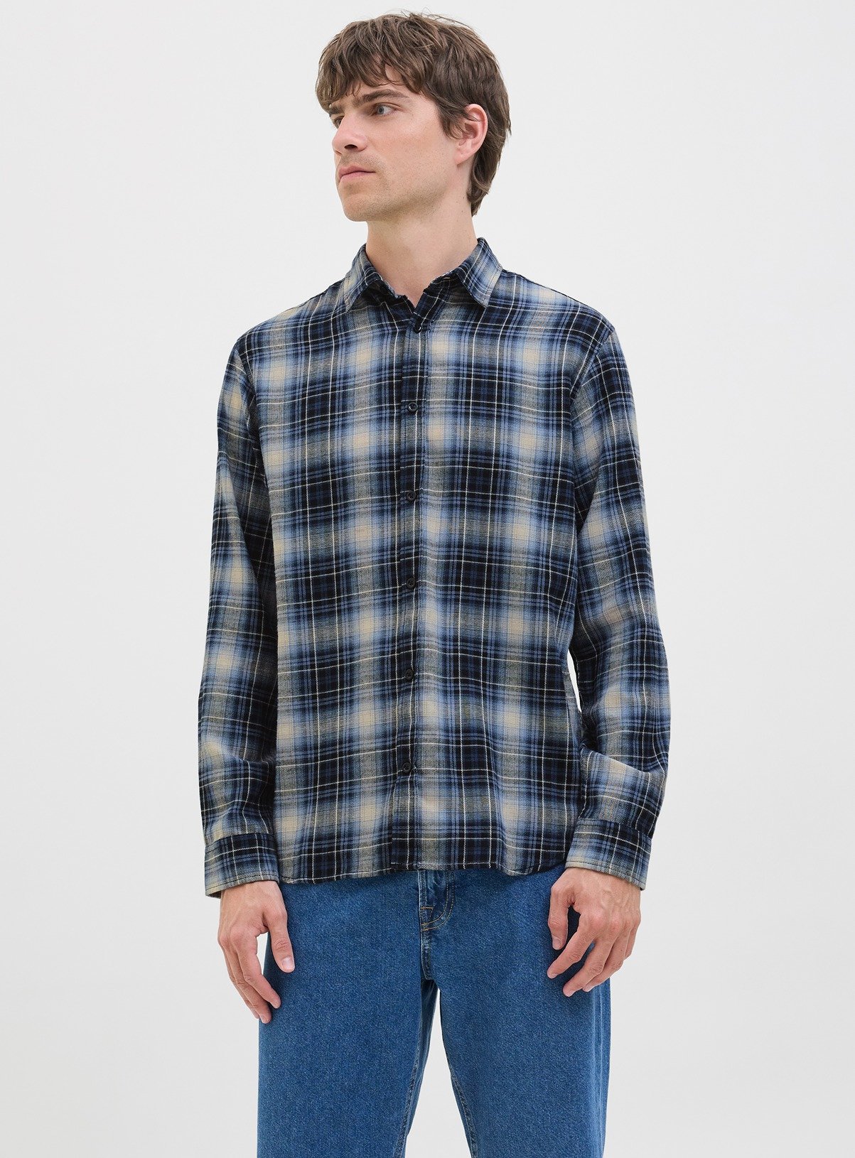 JJ REBEL Jett Shirt Long Sleeved Dark Blue M