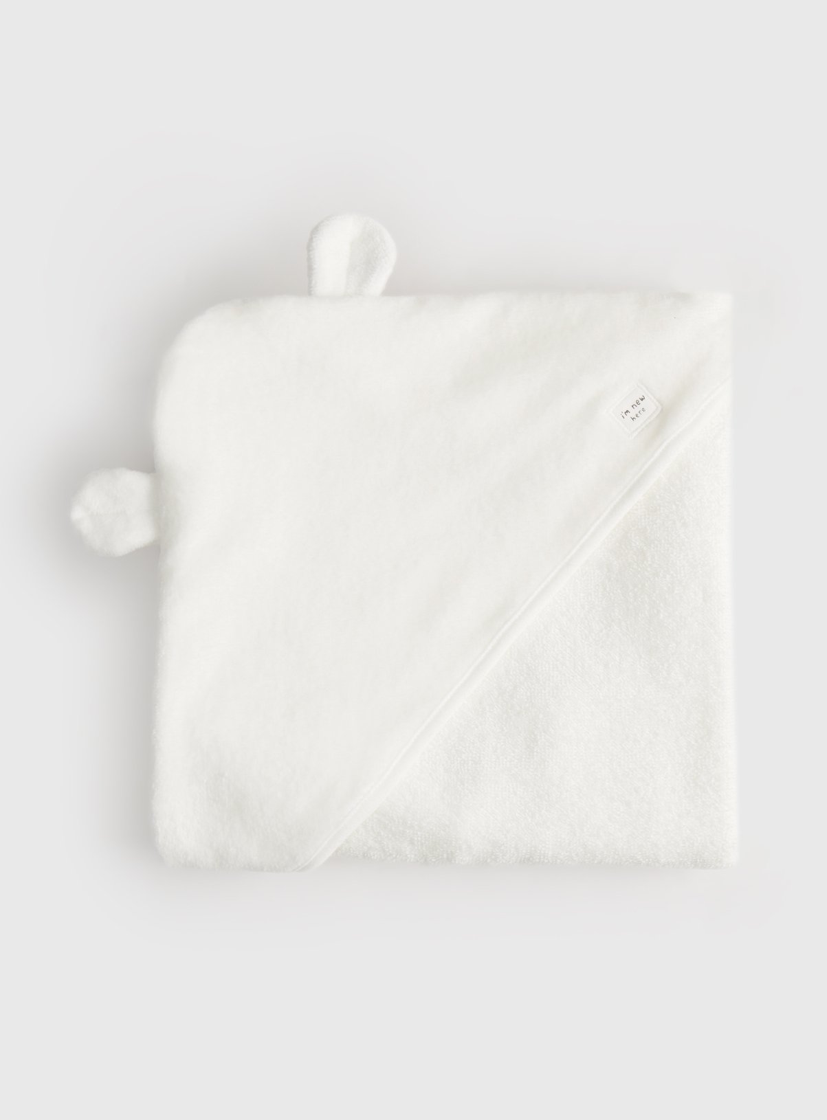 White Hooded Towel & Wash Mitt Set One Size