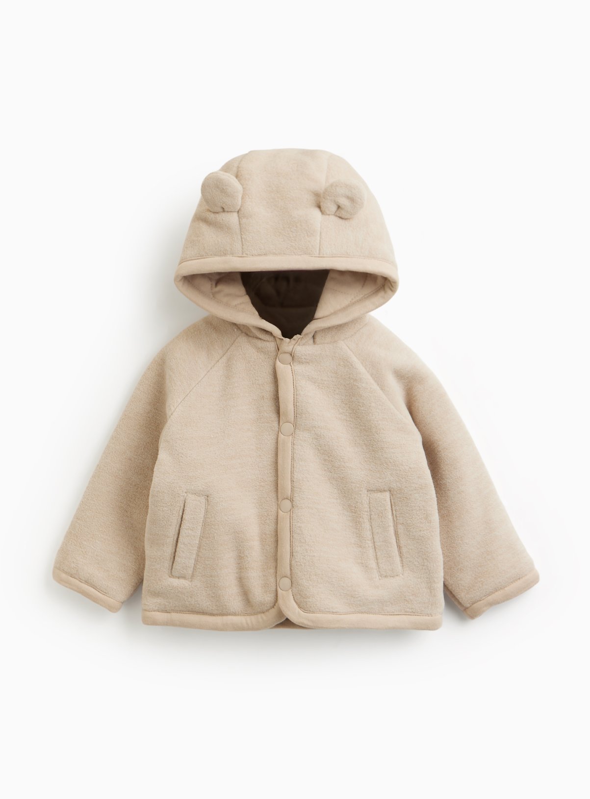 Brown Hooded Fleece Lined Jacket 