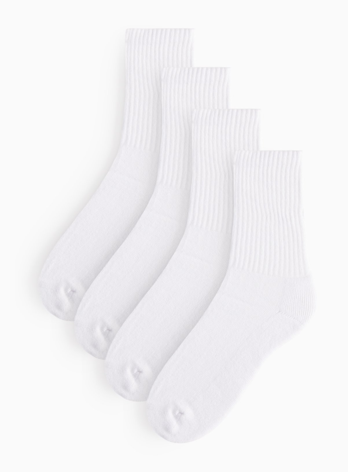 White Ribbed Sports Socks 4 Pack 4-8