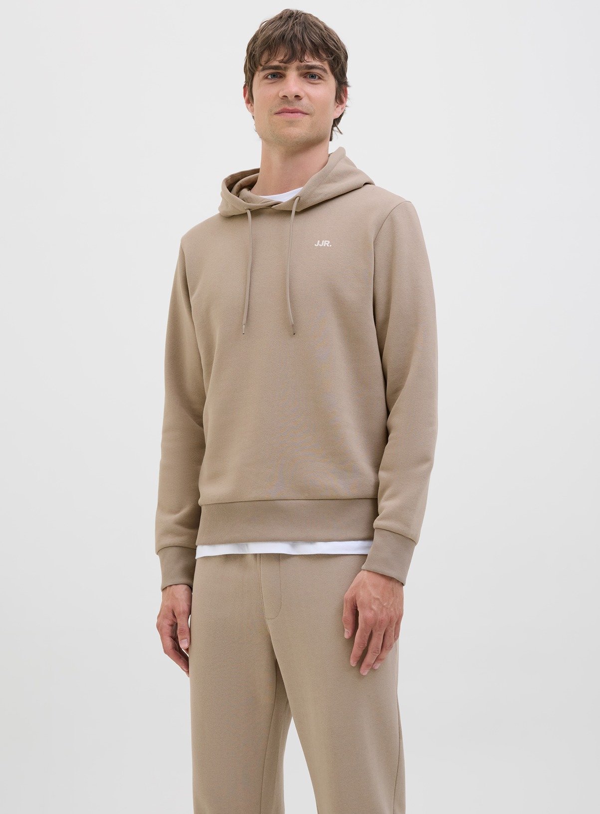 JJ REBEL Rebel Logo Sweat Hoodie Beige