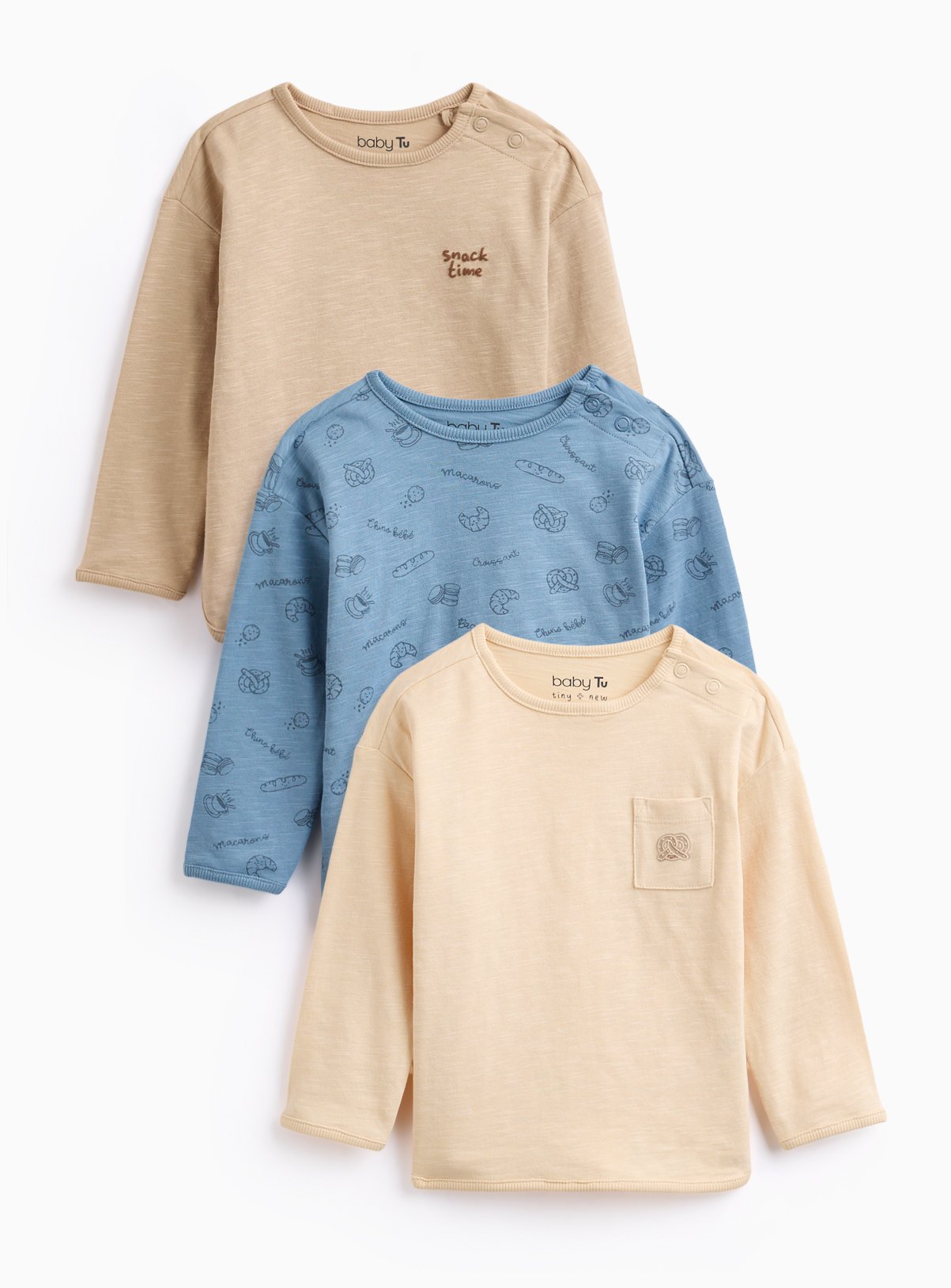 Long Sleeve T-Shirts 3 Pack 3-6 months