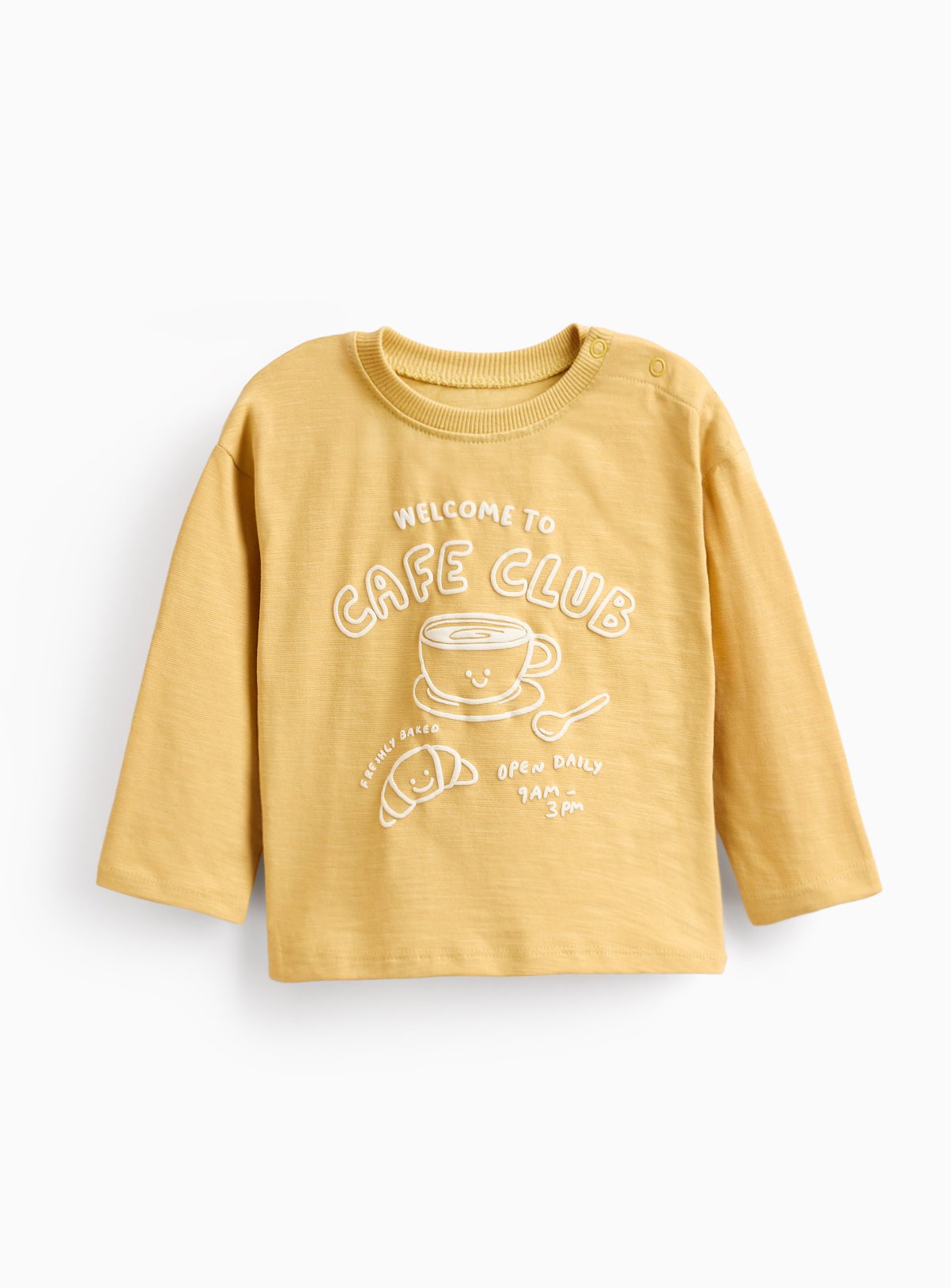 Yellow Cafe Club Long Sleeve Top