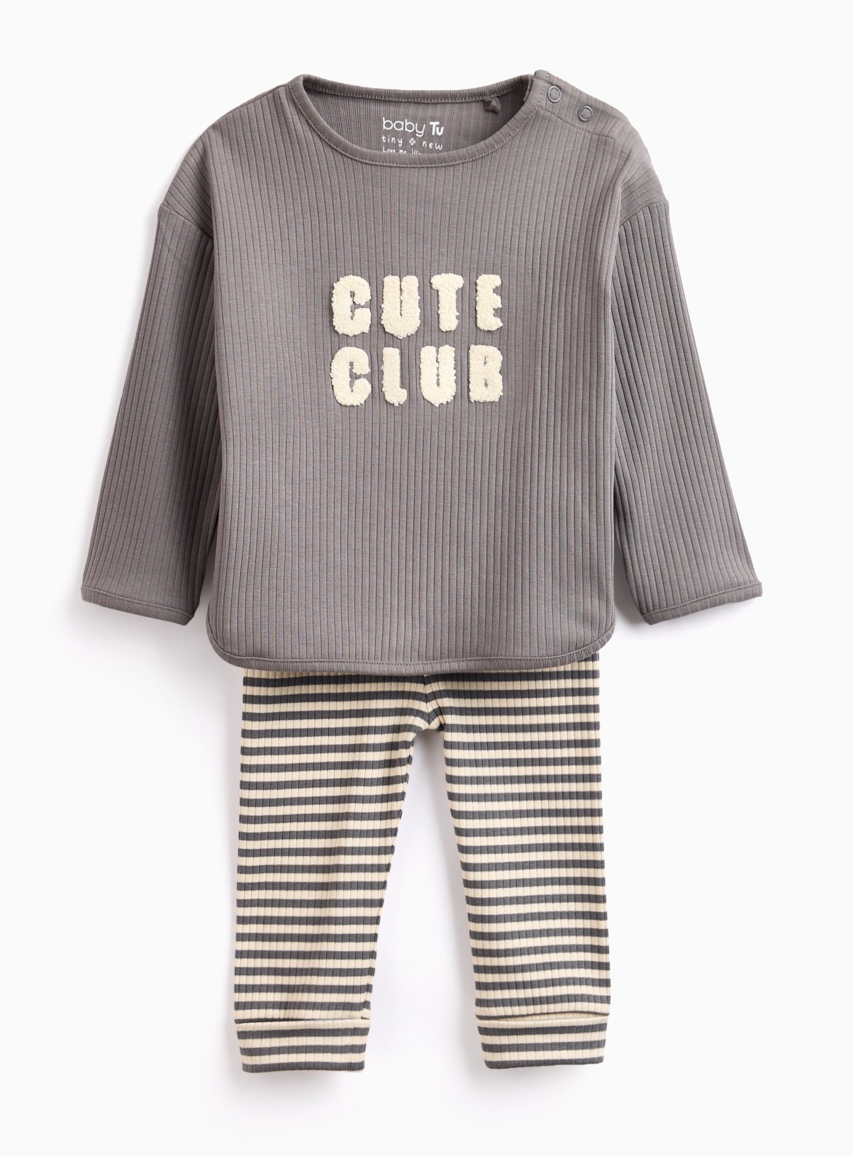 Grey Cute Club Top & Bottoms Set 18-24 months