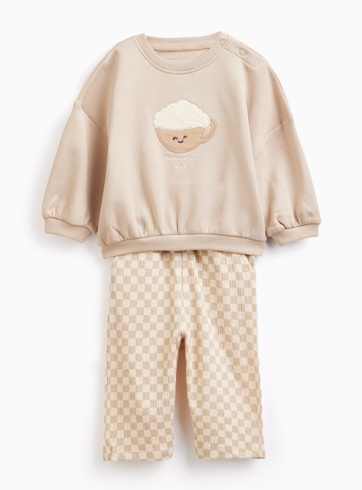 Brown Snack Logo Sweatshirt & Joggers Set