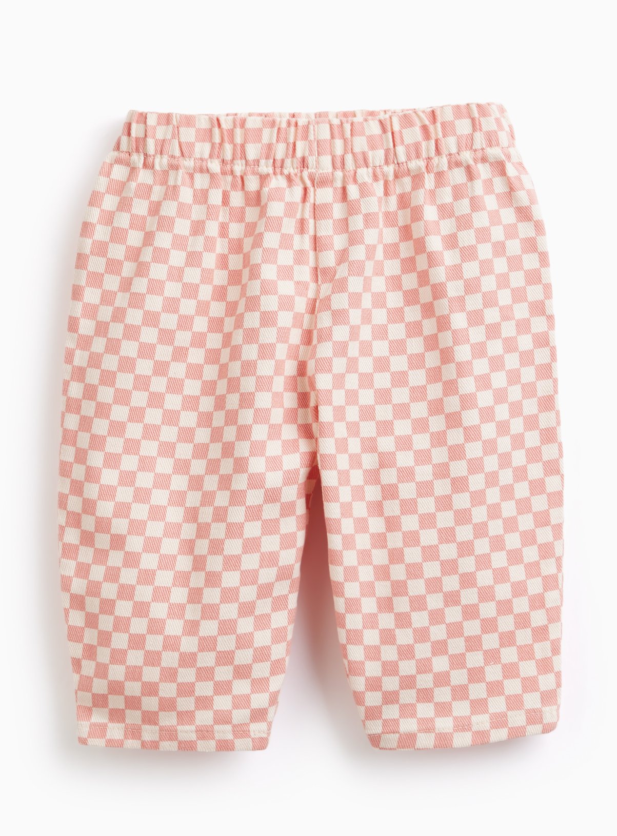 Pink Chequered Wide Leg Joggers 6-9 months