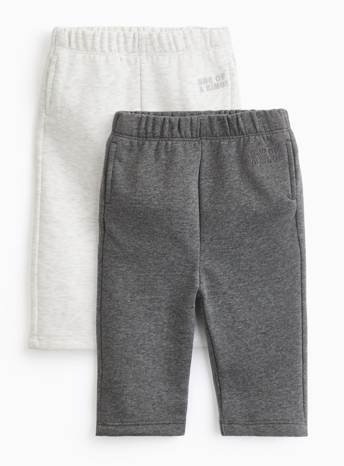 Charcoal & Grey Wide Leg Joggers 2 Pack 3-6 months