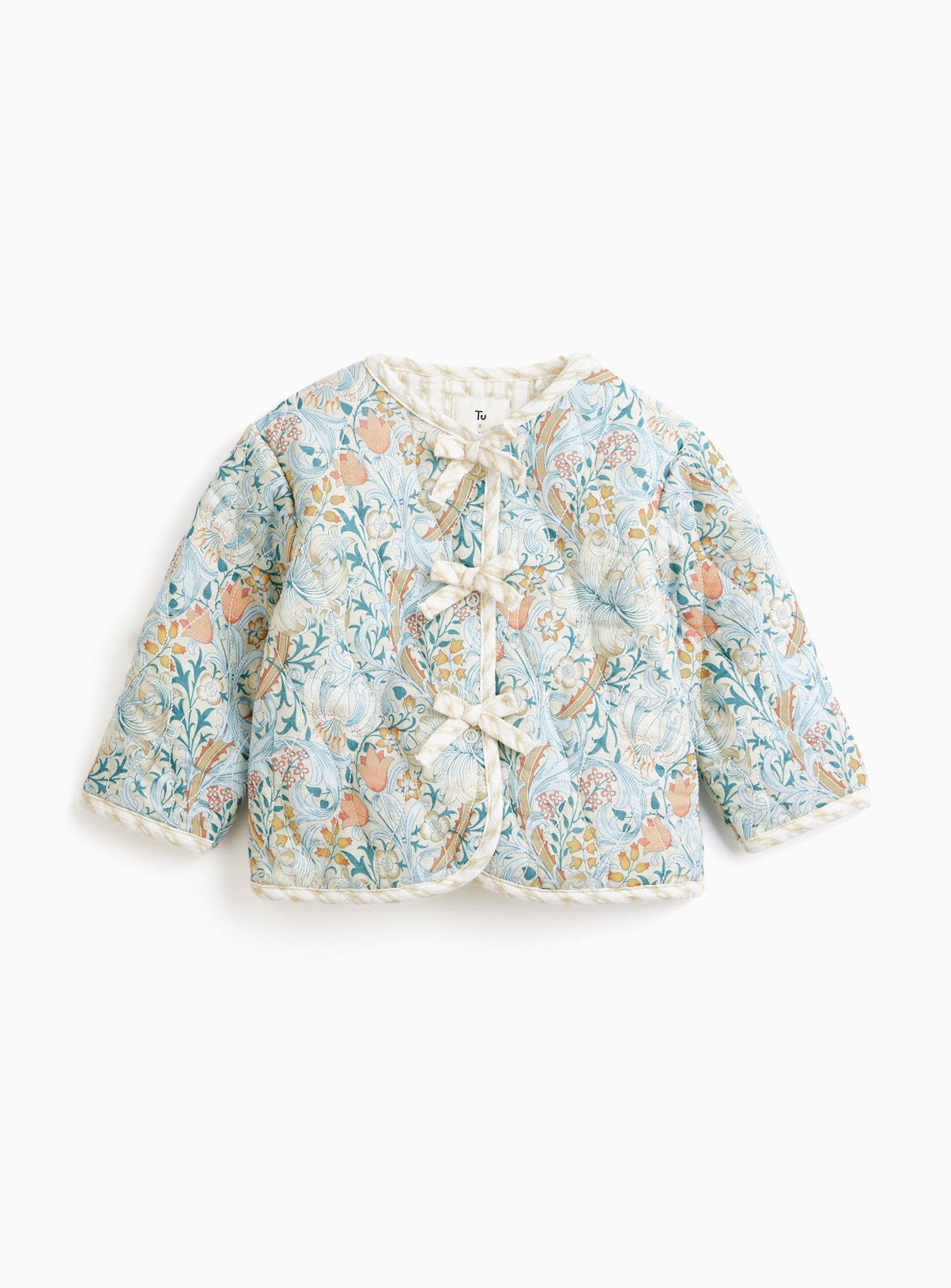 Tu x Morris & Co. Floral Print Cross Hatch Jacket  