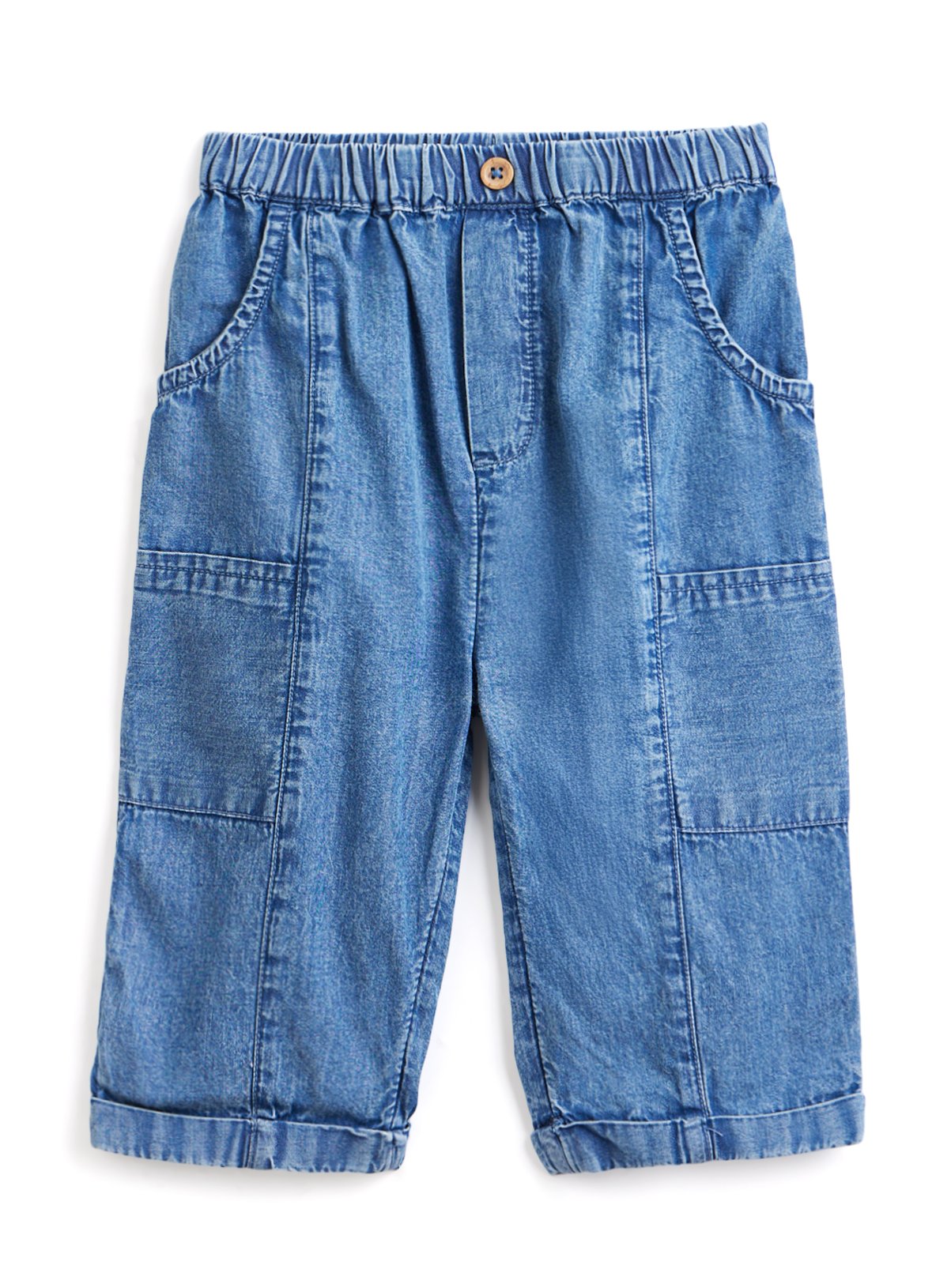 Blue Denim Cargo Trousers 3-6 months