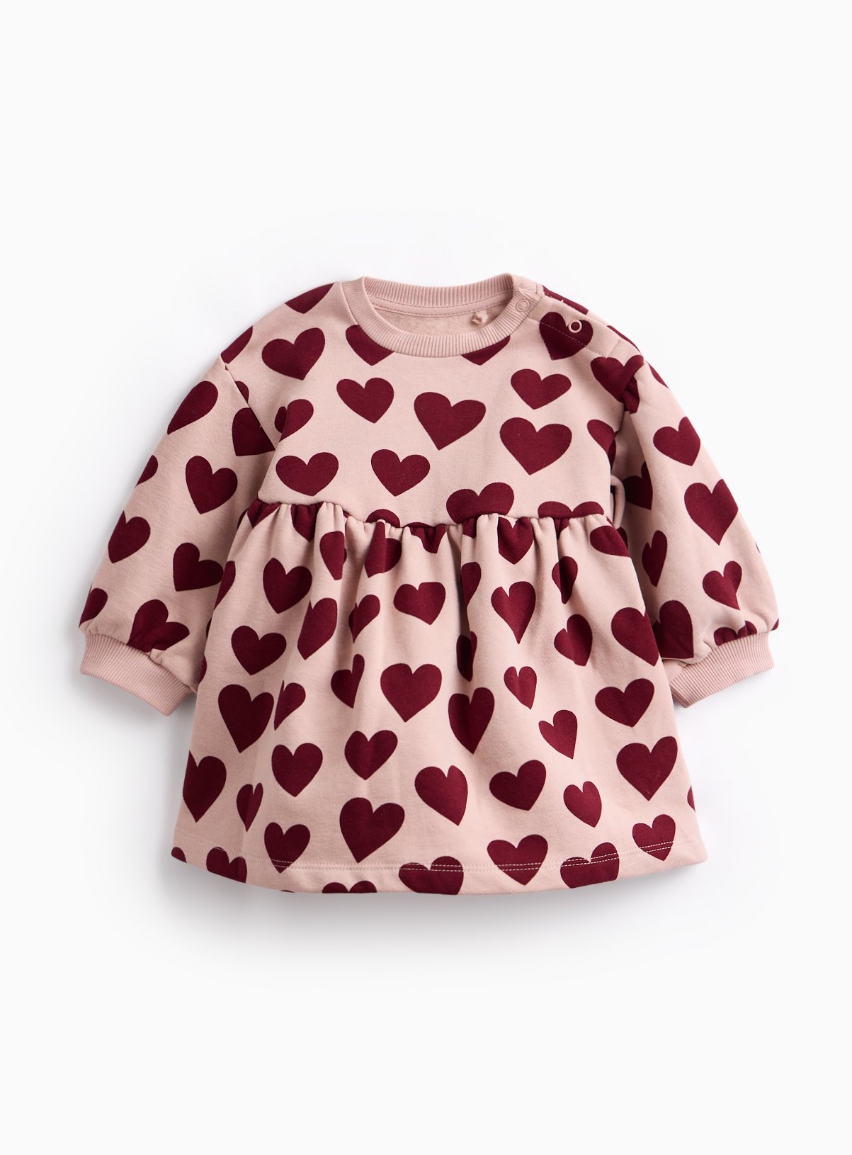 Pink Loveheart Sweat Dress & Tights Set 18-24 months