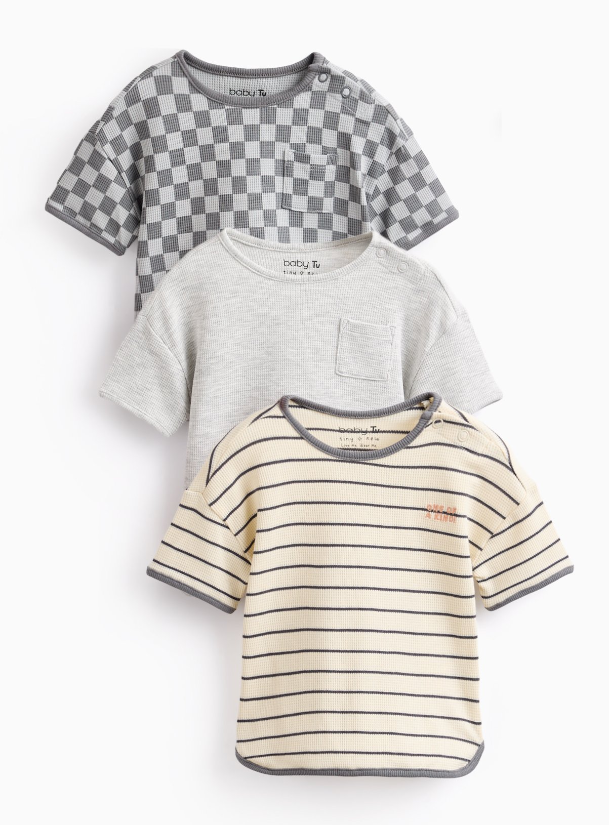 Grey Short Sleeve Tops 3 Pack 9-12 months
