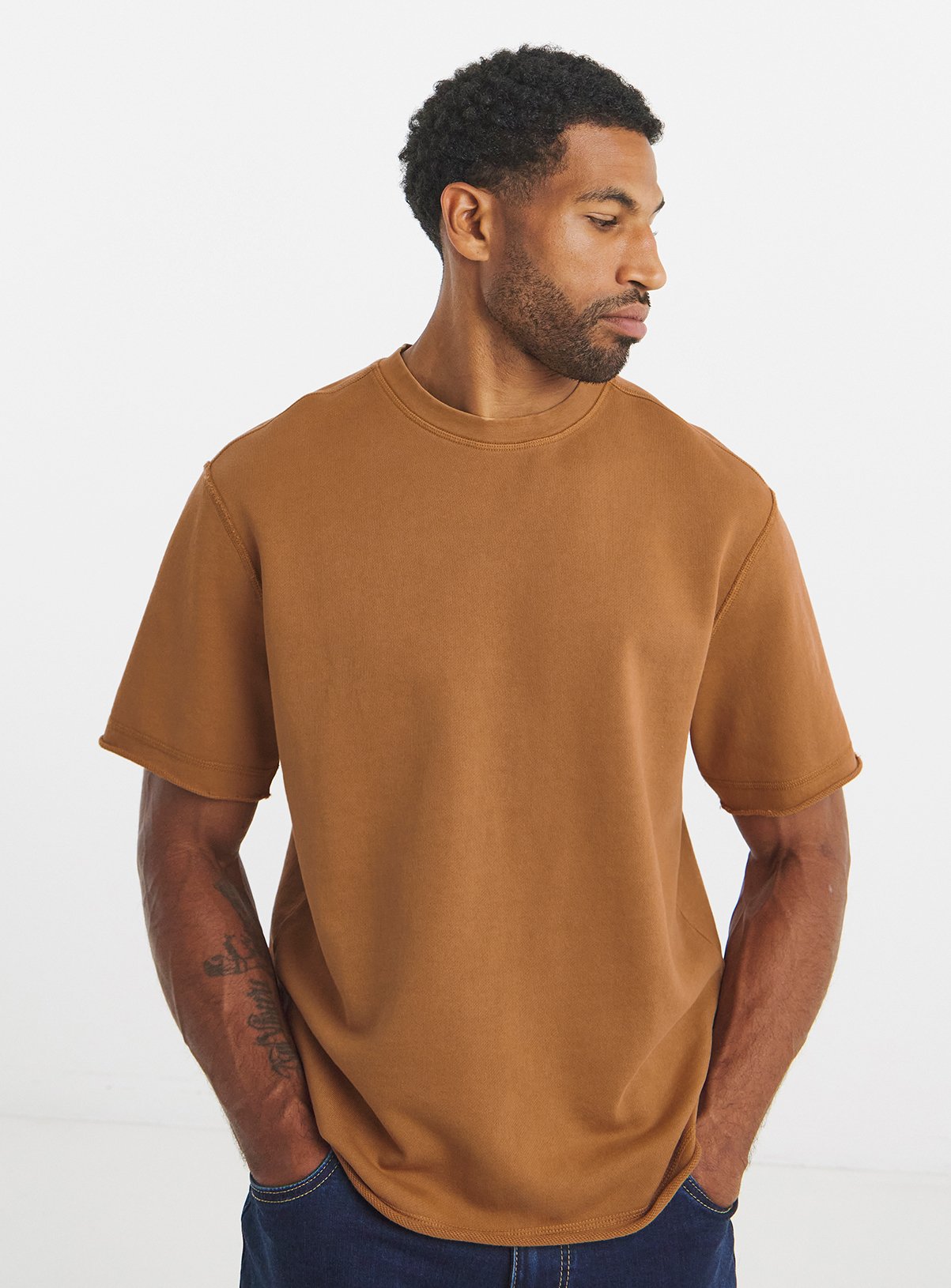 JACAMO Relaxed Fit Loopback T Shirt Rust 