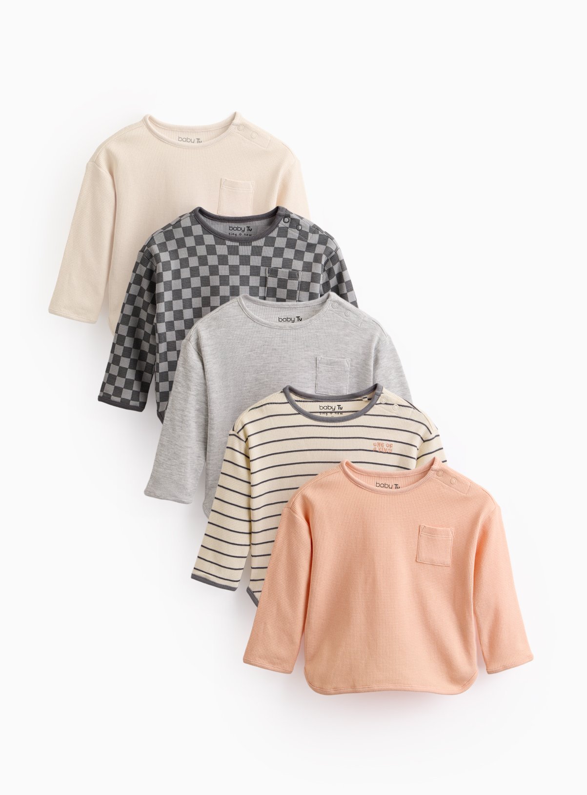 Checkered & Striped Tops 5 Pack 6-9 months