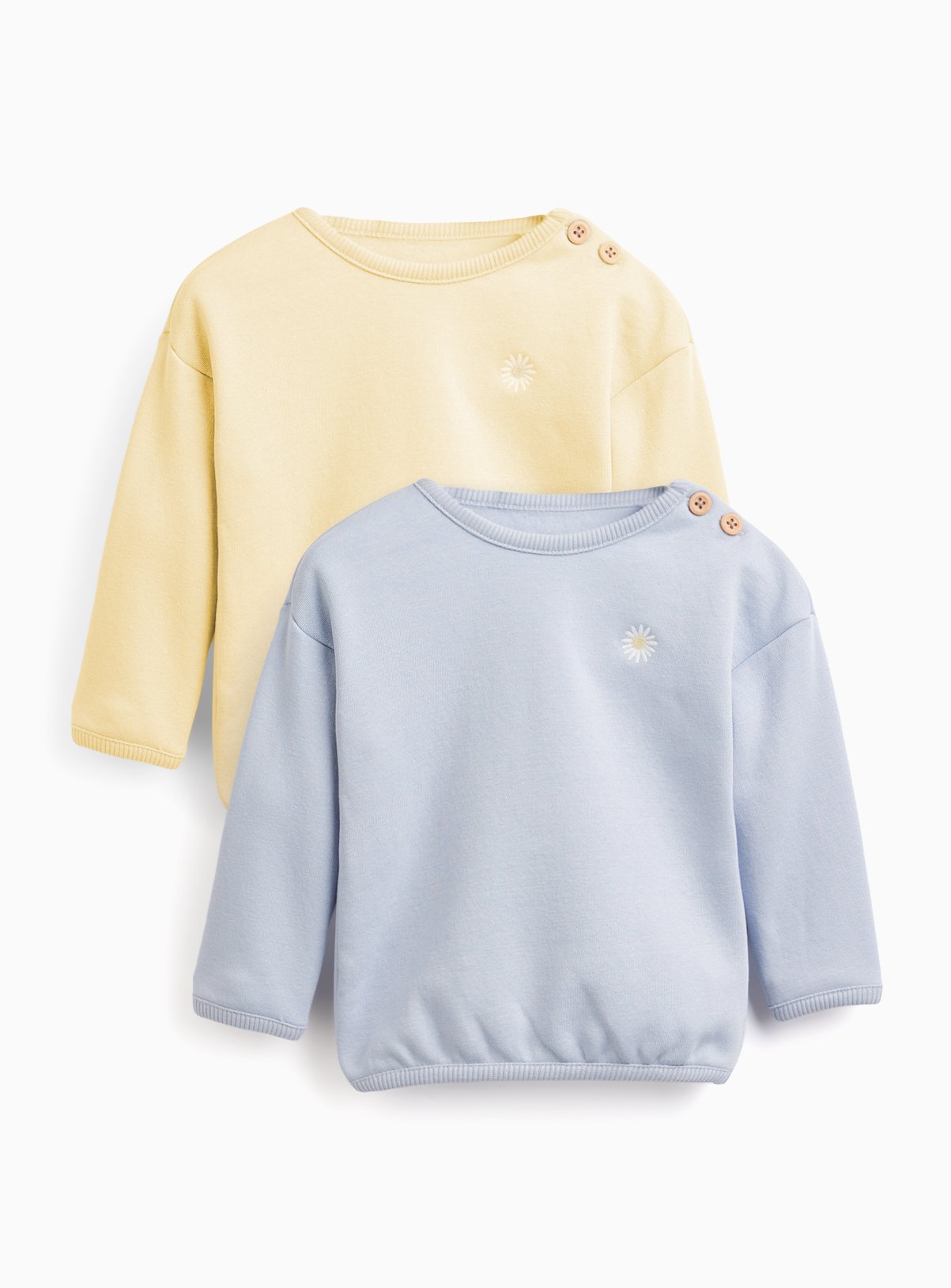 Blue & Yellow Daisy Motif Sweatshirts 2 Pack Up to 3 mths