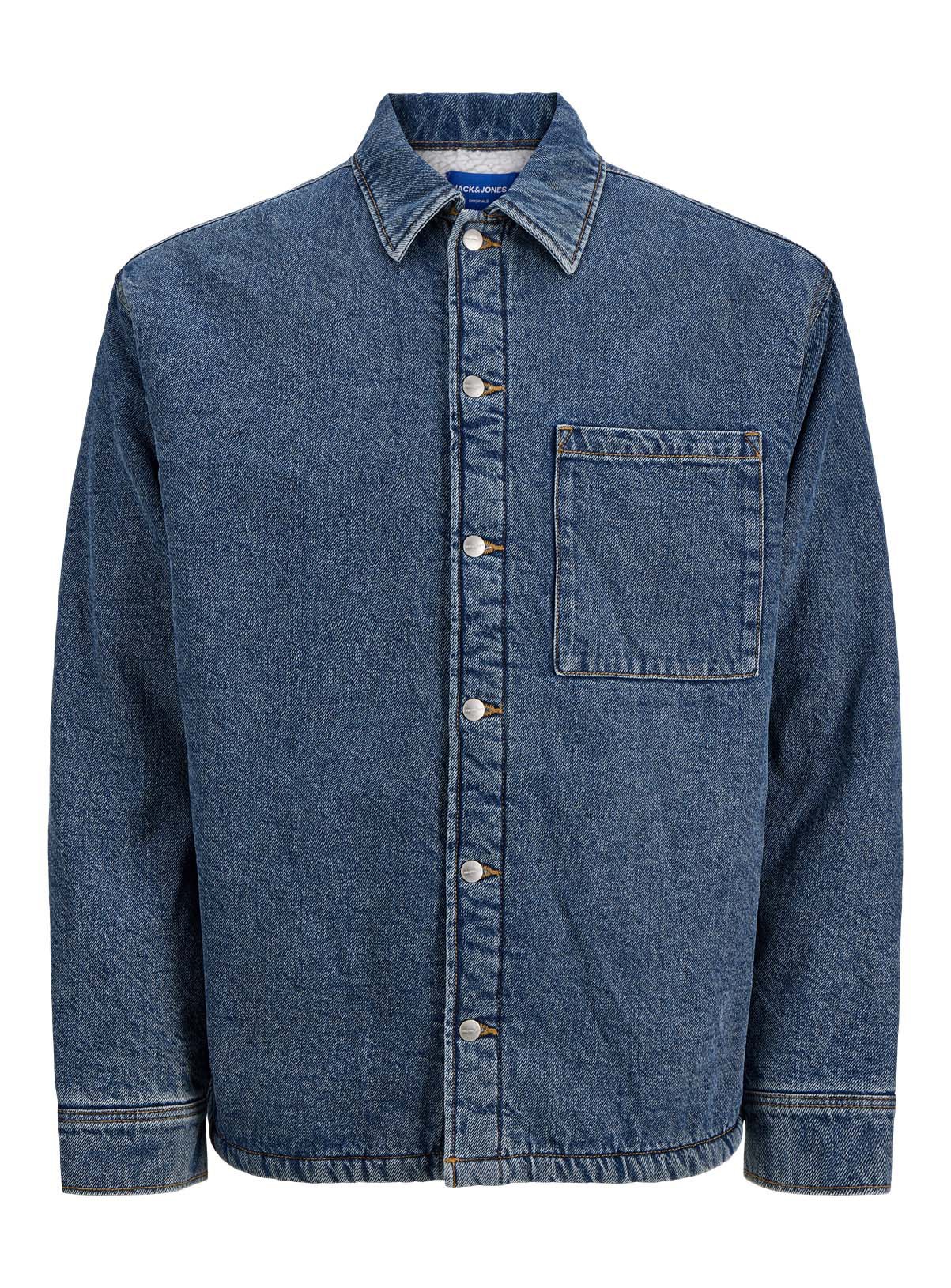 JACK & JONES JUNIOR James Denim Teddy Fleece Overshirt Long Sleeve 12 years