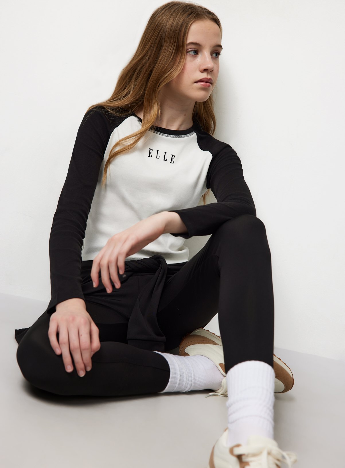 ELLE Black Raglan Long Sleeve Top 7 years