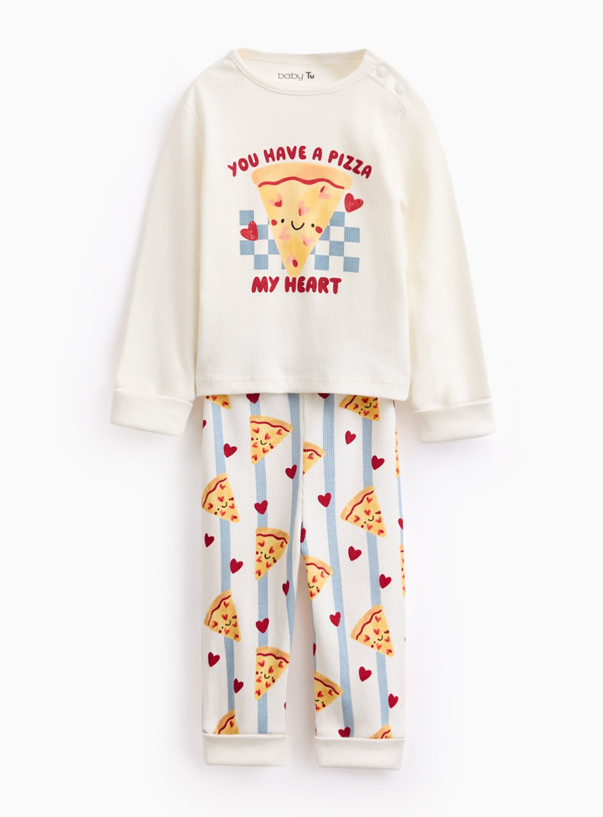 Valentine's Pizza Printed Pyjama Set 18-24 months