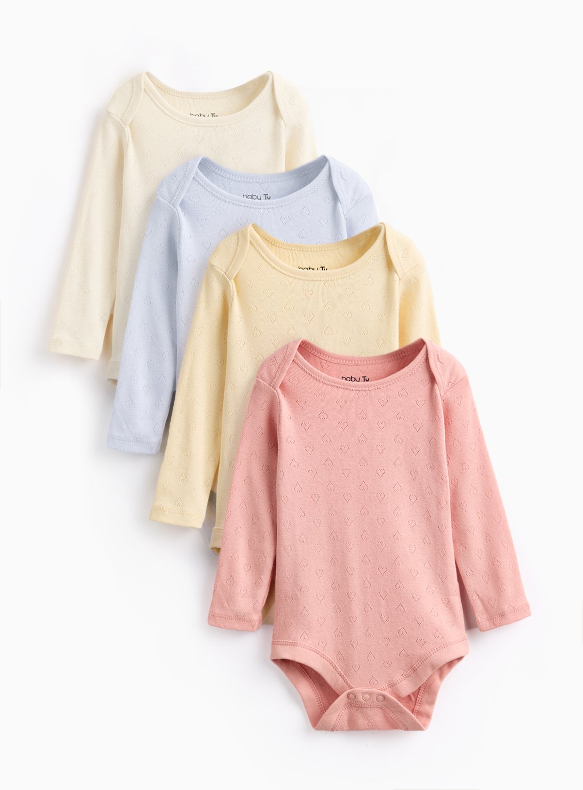 Pointelle Long Sleeve Bodysuits 4 pack 2-3 years