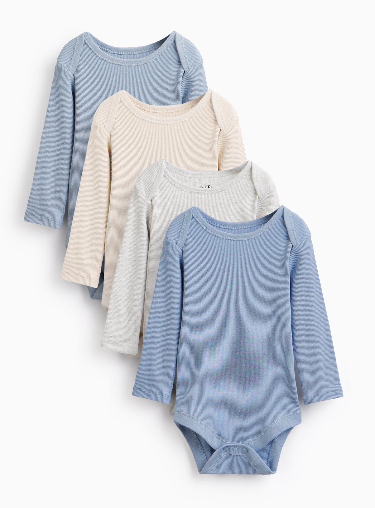Blue Ribbed Bodysuits 4 Pack 18-24 months