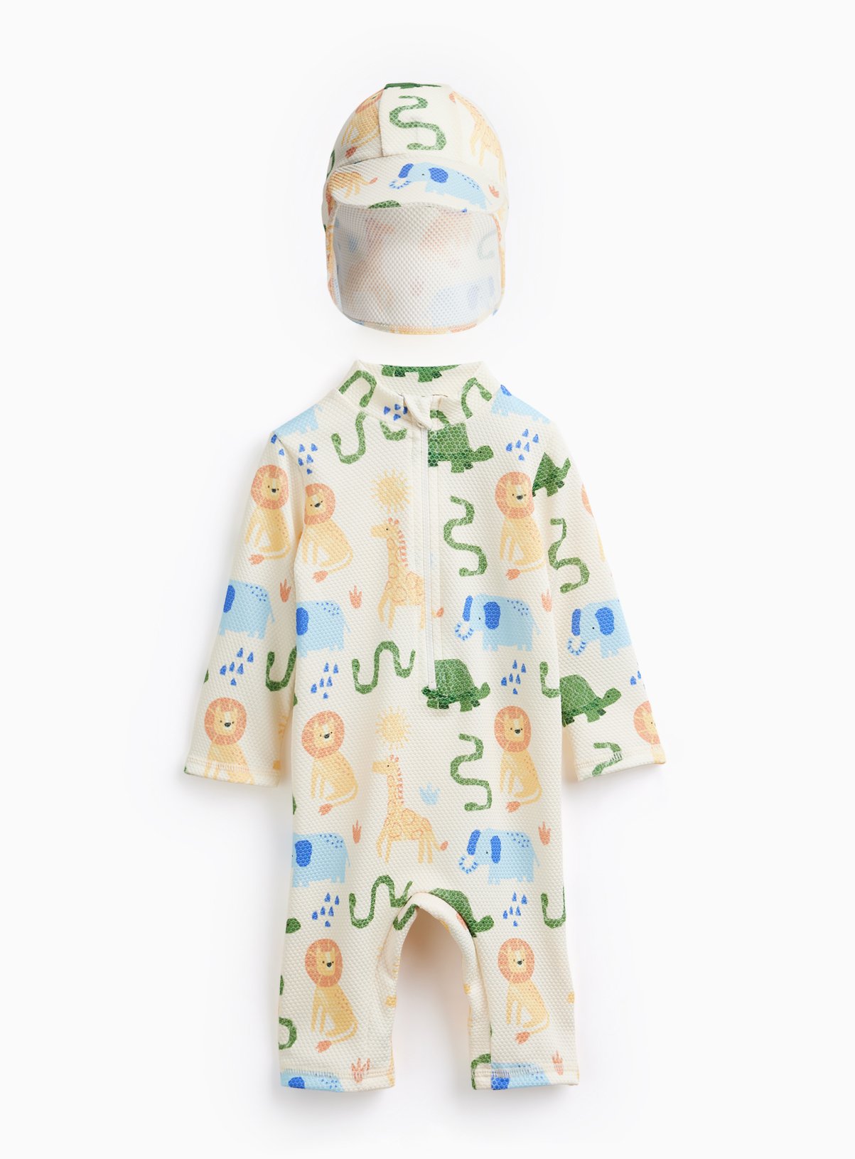 Safari Print Sunsafe Swimsuit & Keppi Hat 