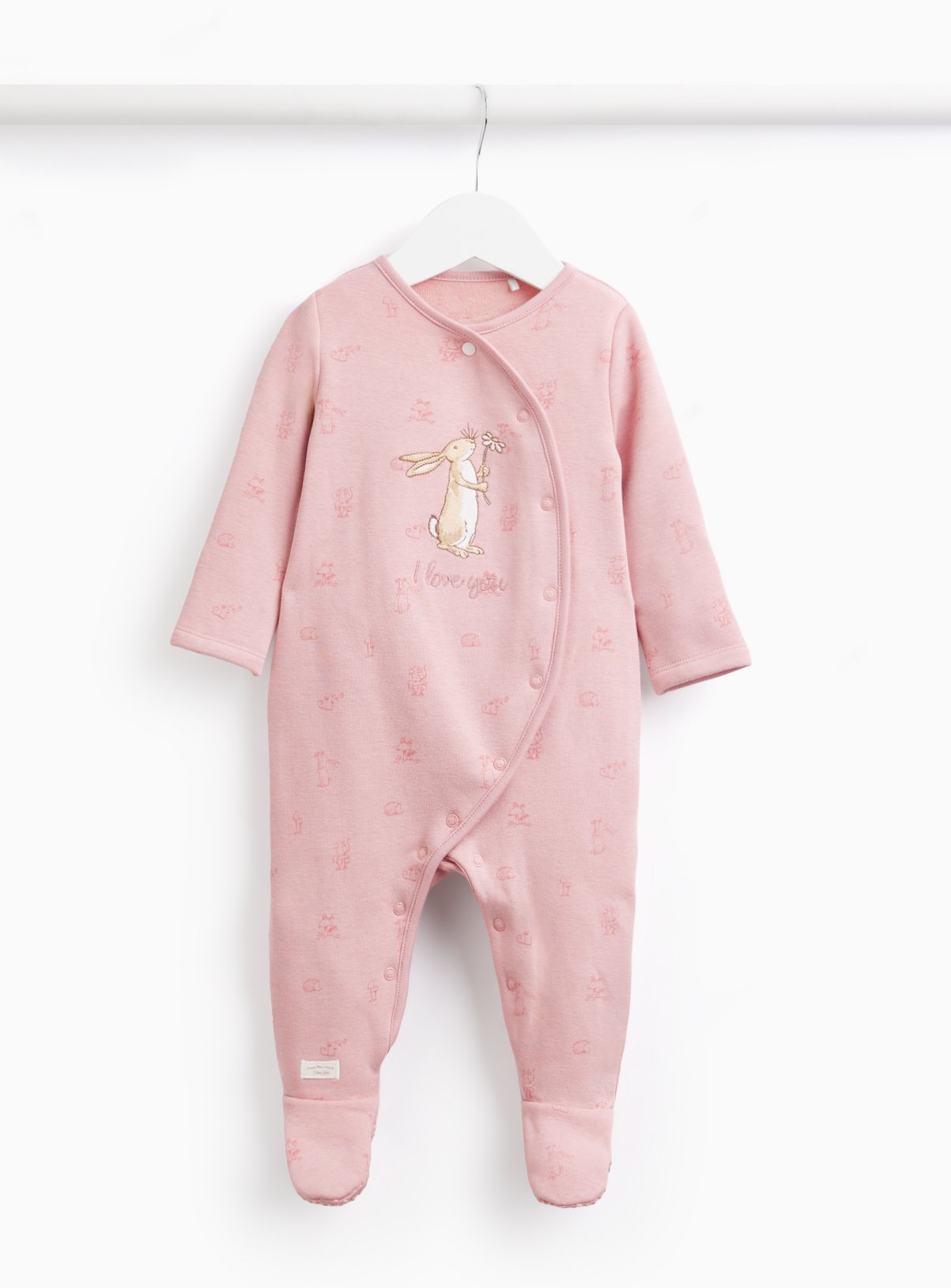 Pink Guess How Much I Love You Fleece Lined Sleepsuit Up to 3 mths