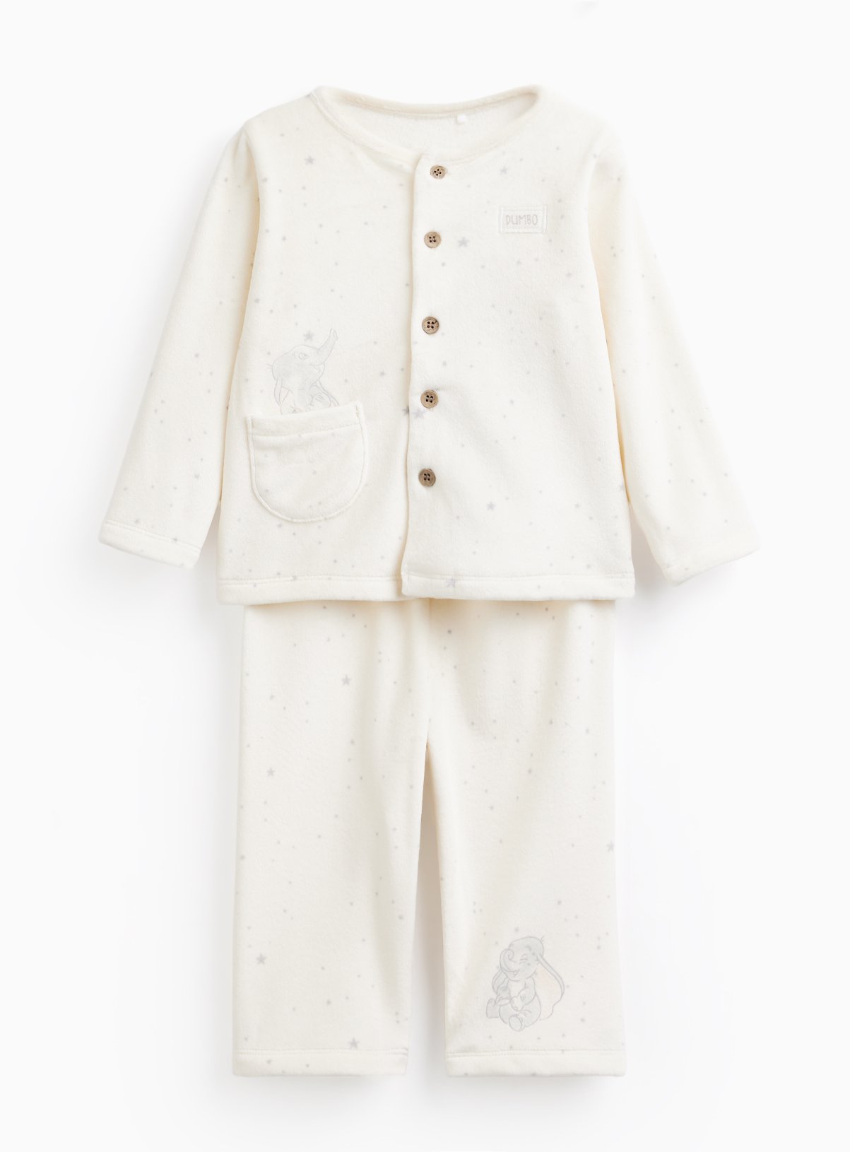 Cream Dumbo Print Fleece Cardigan & Trousers Set Up to 3 mths