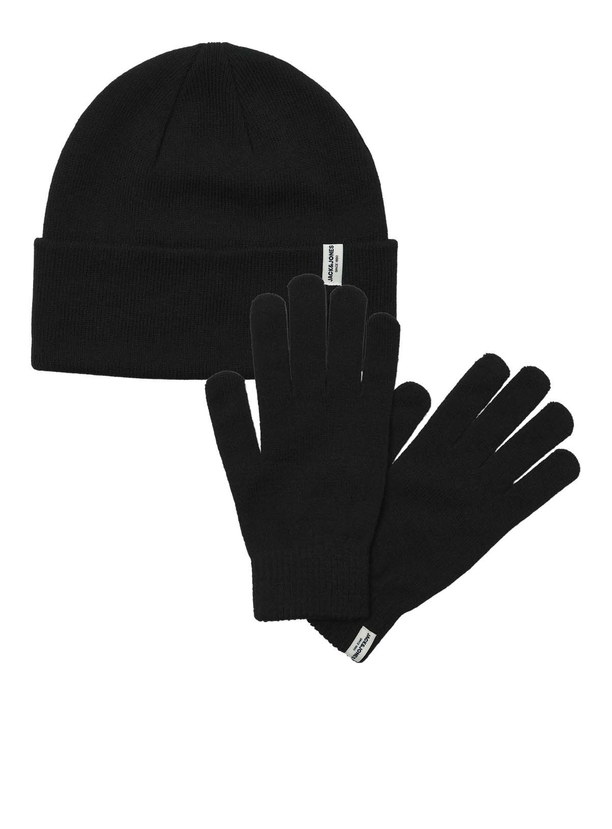 JACK & JONES JUNIOR Cooper Beanie And Gloves Giftbox Black 
