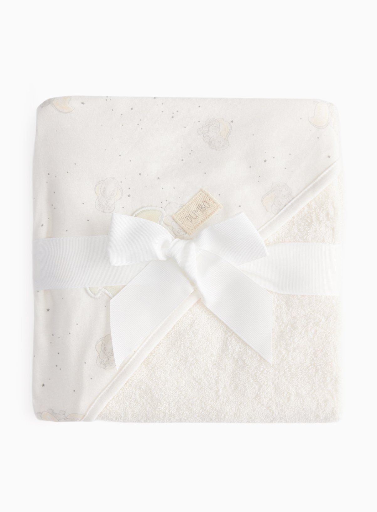 Cream Dumbo Print Hooded Towel One Size